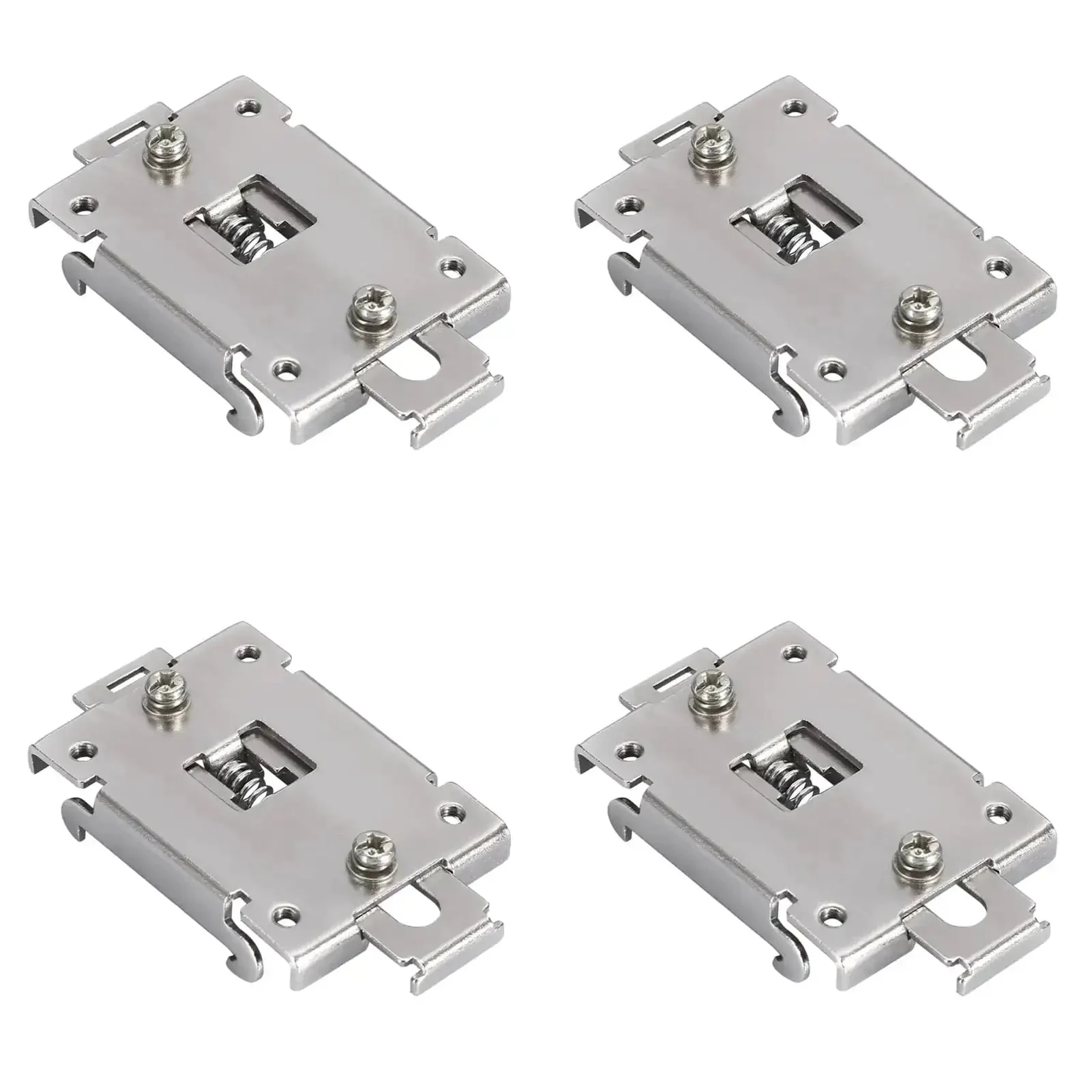 Four Pack 35MM DIN Rail Mounting Clip For Solid State Relay Mounting Rack In Stainless Steel With Screws Chinese Standard Easy Install Ideal SSR Mounting Kit For Single Phase Projects And Industrial Panels