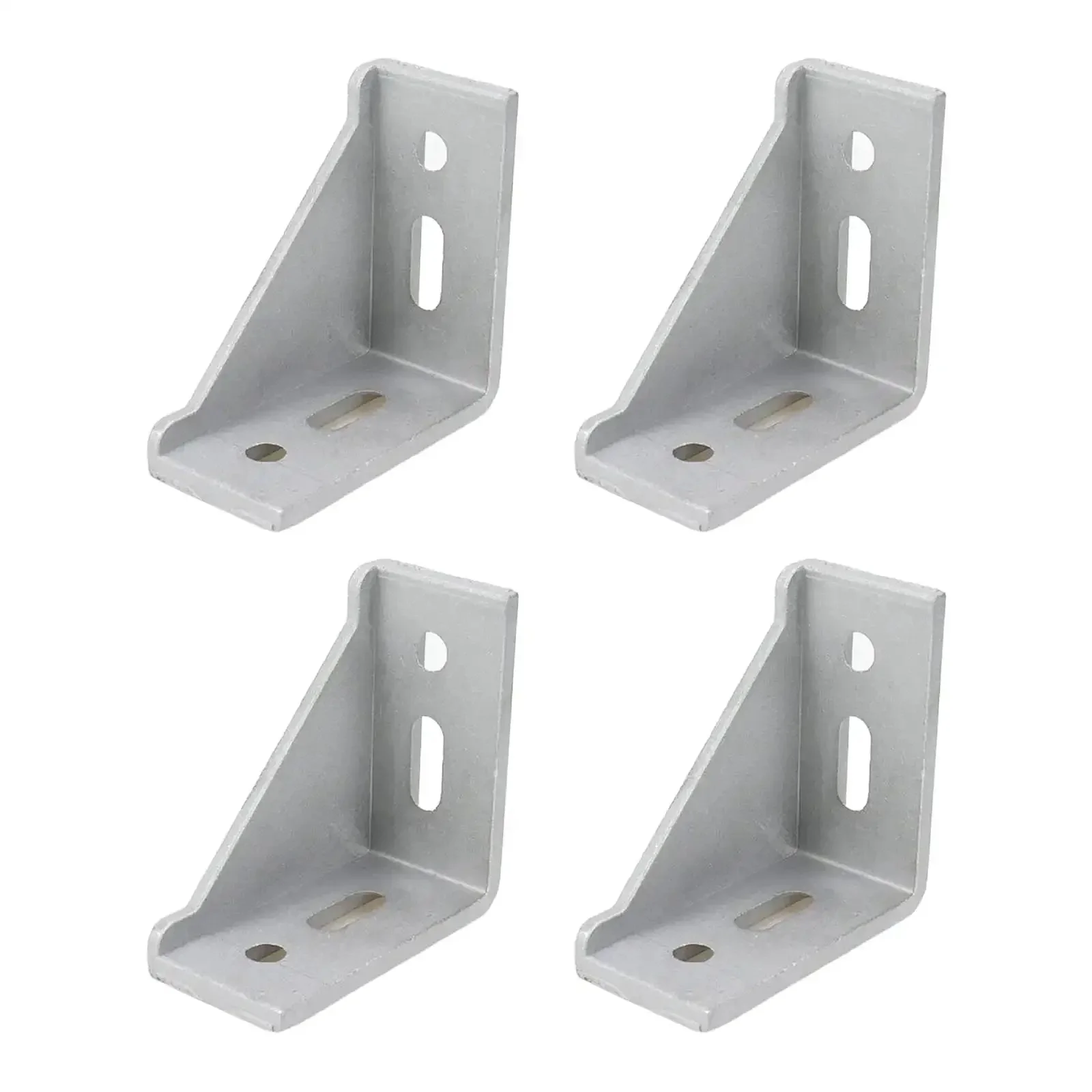 Four Pack 4080 Aluminum Extrusion Corner Brackets, Inside Triangle Connectors For 4080 Profiles With Slot, Matte Silver Finish For Heavy Duty Frame Joints