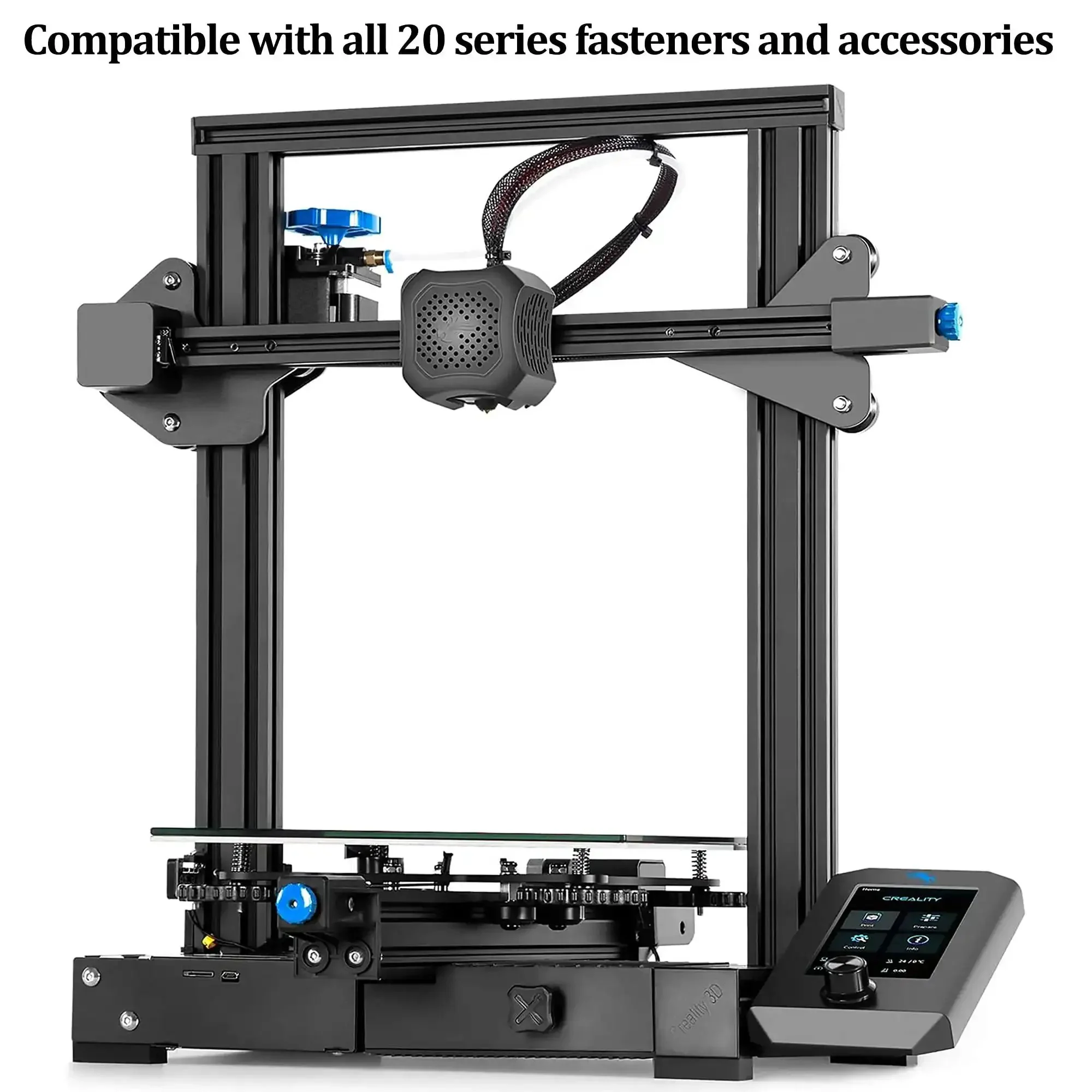 Four Pack 800mm European Standard 2020V Aluminum Extrusion Profiles Anodized Black For DIY 3D Printers And CNC Machines Heavy Duty 6063 Aluminum Rail Kit Built For Solid Go To DIY Custom Builds - Image 2
