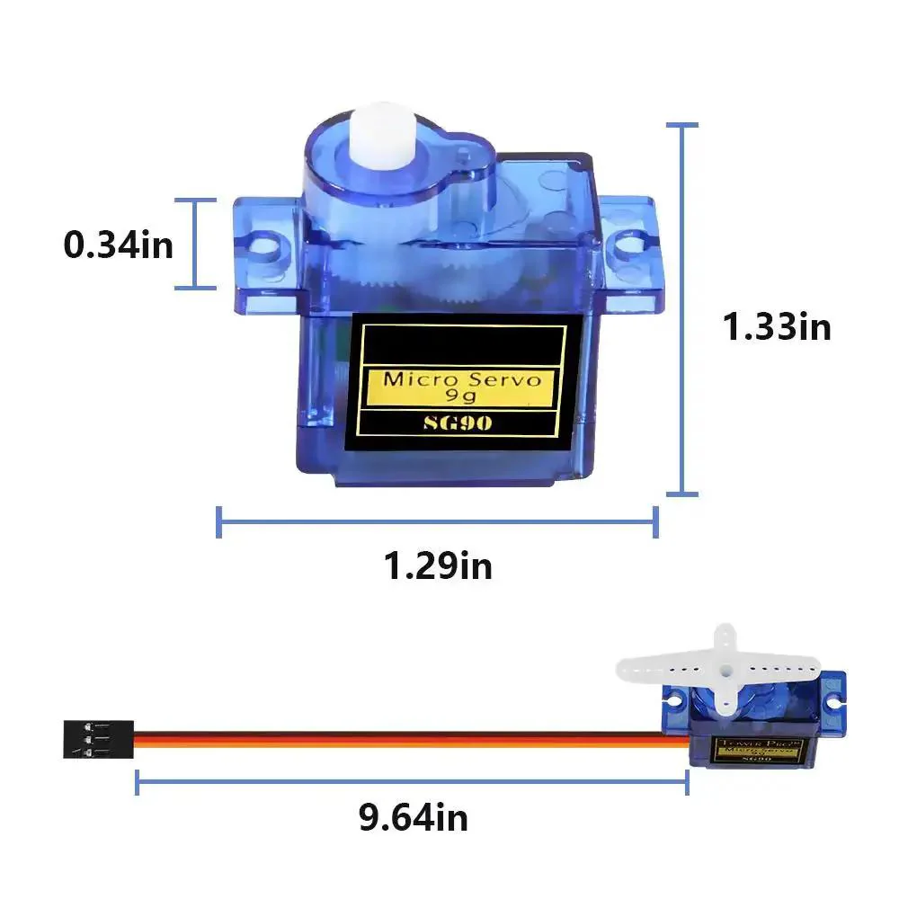 Four Pack 9G Micro Servo Motors SG90 180 Degree Control For Arduino Raspberry Pi RC Cars Toys Robots Drones Helicopters Airplanes DIY Projects For DIY Robotics And RC Hobbyists - Image 4