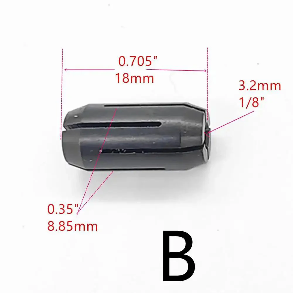 Four Pack Cut Out Tool Collet Chuck Kit For DW660 And DC550 Palm Routers Includes One Eighth Inch One Quarter Inch And Three Point Zero Millimeter Collets Beefed Up Replacement Parts For Cut Out Tools - Image 4