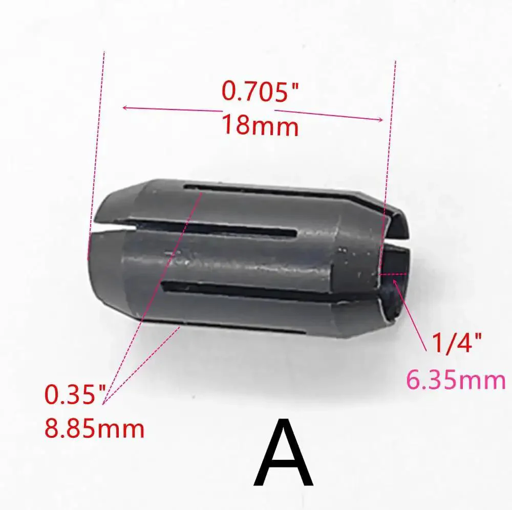 Four Pack Cut Out Tool Collet Chuck Kit For DW660 And DC550 Palm Routers Includes One Eighth Inch One Quarter Inch And Three Point Zero Millimeter Collets Beefed Up Replacement Parts For Cut Out Tools - Image 5