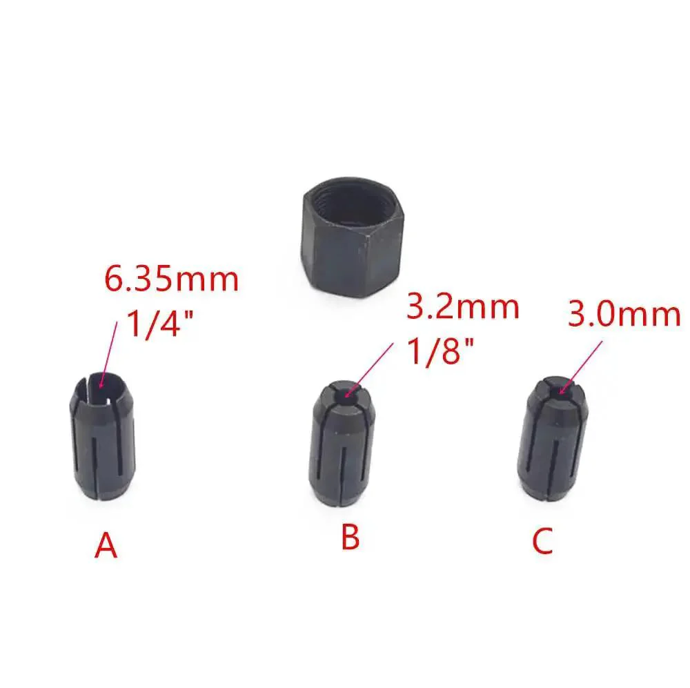 Four Pack Cut Out Tool Collet Chuck Kit For DW660 And DC550 Palm Routers Includes One Eighth Inch One Quarter Inch And Three Point Zero Millimeter Collets Beefed Up Replacement Parts For Cut Out Tools - Image 6