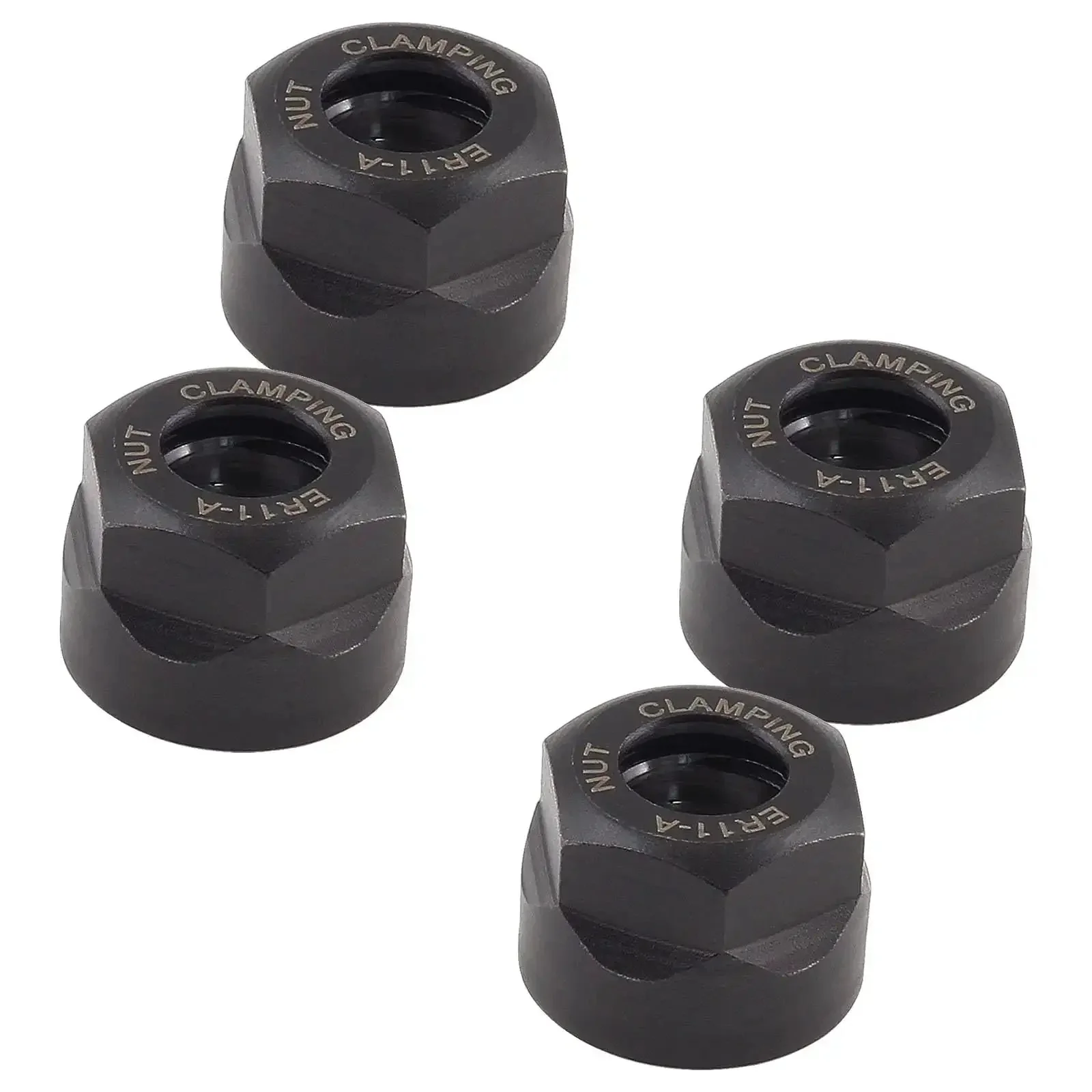 Four Pack ER11-A Collet Nut M14 Clamping Nuts For CNC Milling Chuck Holder Lathe Tough-As-Nails Cast Steel With Strong Clamping Force Precision CNC Tooling For Milling And Turning Projects