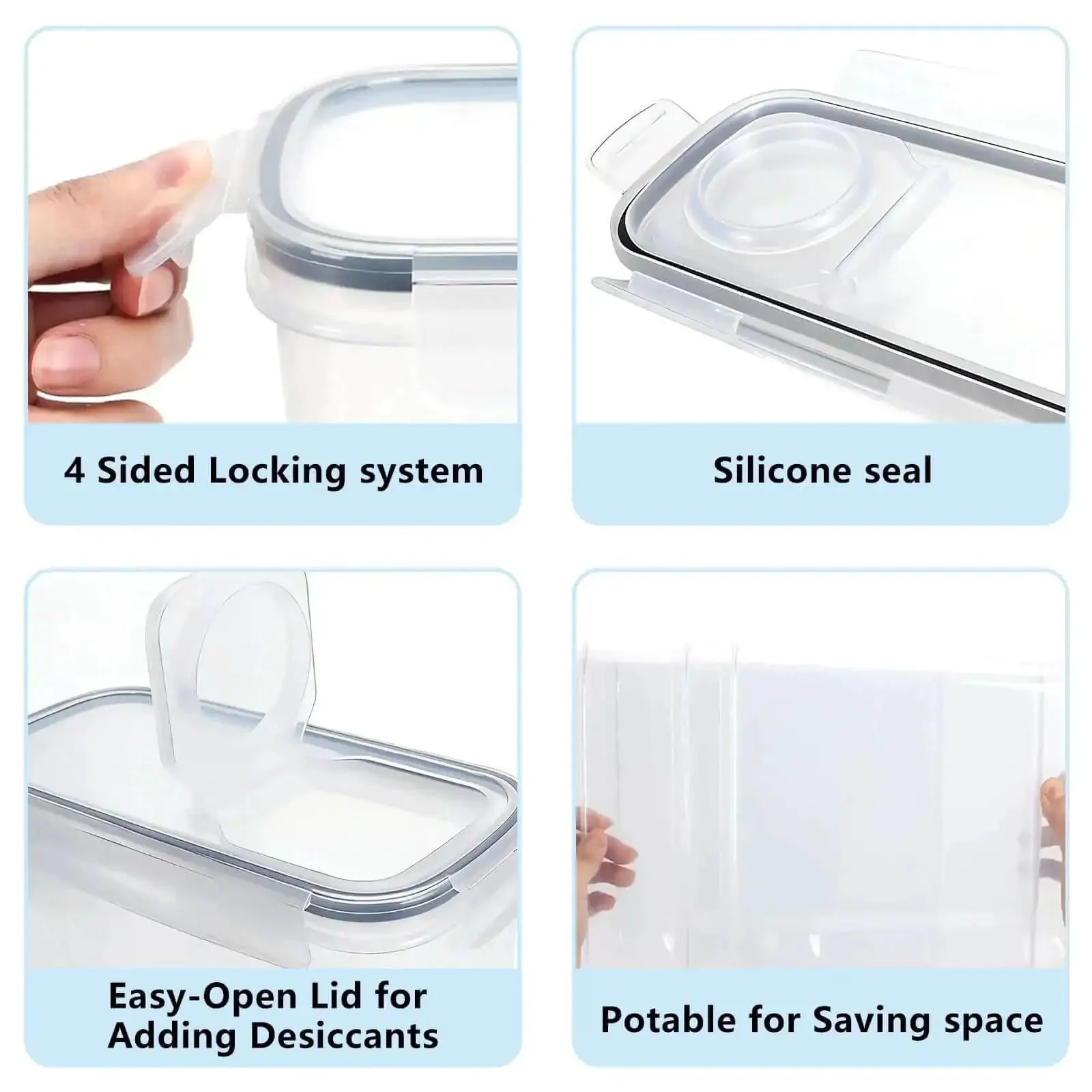 Four Pack Filament Storage Boxes For 3D Printing With Built In Desiccant Label Kit And Moisture Protection Waterproof And Dustproof Dry Box 4.0 Liter Clear Keeps Filaments Dry And Ready To Print - Image 3