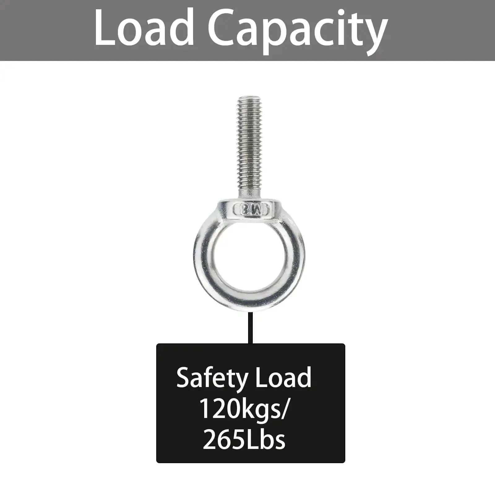 Four Pack M8 By 30mm Stainless Steel Eyebolts With Nuts And Washers 304 Grade Heavy Duty Eyebolts For Outdoor Lifting And Tie Down Use Securing Swing Trucks Trailers And Equipment - Image 2