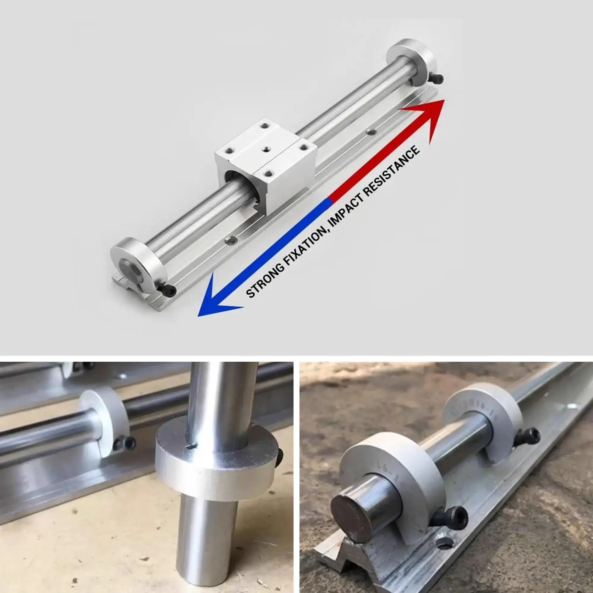Four Pack SBR16 16mm Linear Rail Stop Collars Aluminum Alloy Shaft Limit Fixers For CNC Machines And DIY Motion Shaft Guides Anti Collision Block Stoppers 4 Pc Set - Image 2