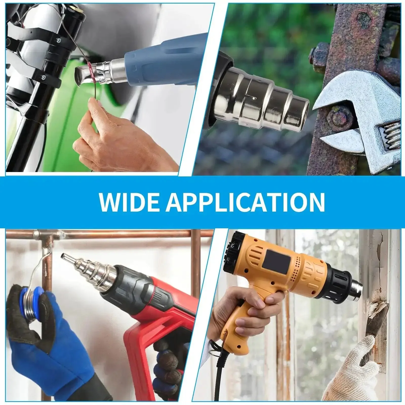 Four Pcs Heat Gun Nozzle Kit Pro Grade Stainless Steel Reflector Nozzle Curved Nozzle And Round Nozzles Three-Layer And Five-Layer For Hot Air Gun Soldering Station Replacement Must Have DIYer Gear - Image 3