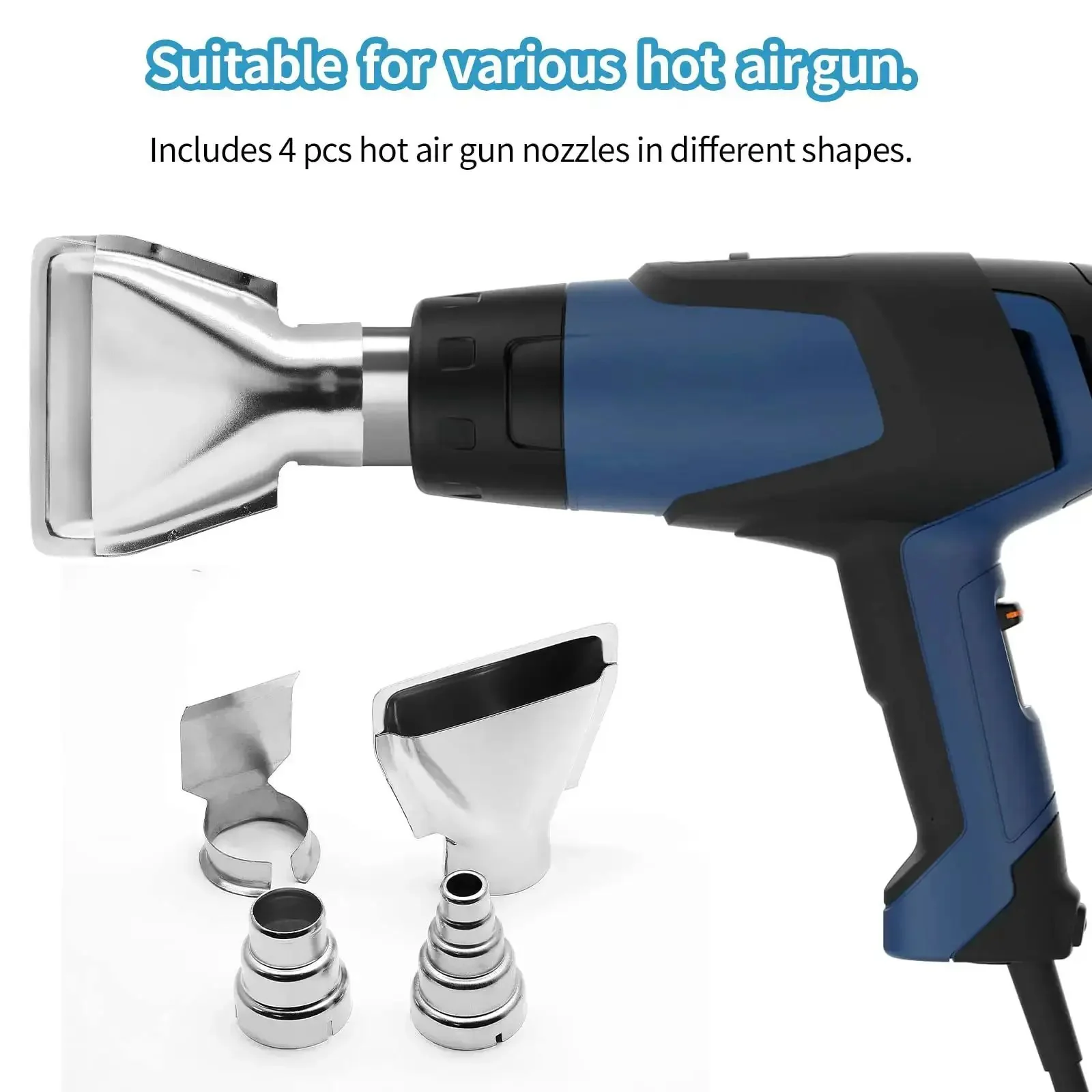 Four Pcs Heat Gun Nozzle Kit Pro Grade Stainless Steel Reflector Nozzle Curved Nozzle And Round Nozzles Three-Layer And Five-Layer For Hot Air Gun Soldering Station Replacement Must Have DIYer Gear - Image 5