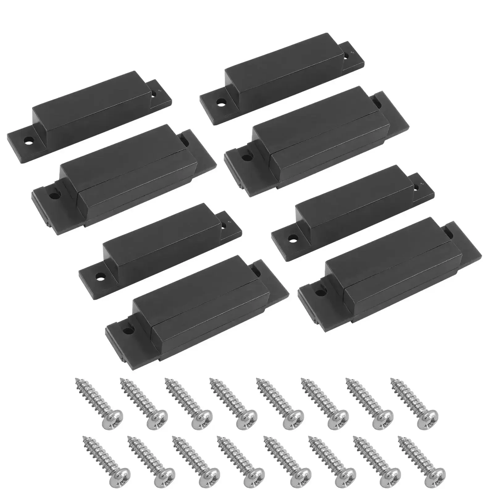 Four Piece Brown Wired Magnetic Reed Switch Surface Mounted NC Sensor Alarm For Windows Cabinets And Wooden Doors With Screws Ideal For Home Security Frames And Furniture