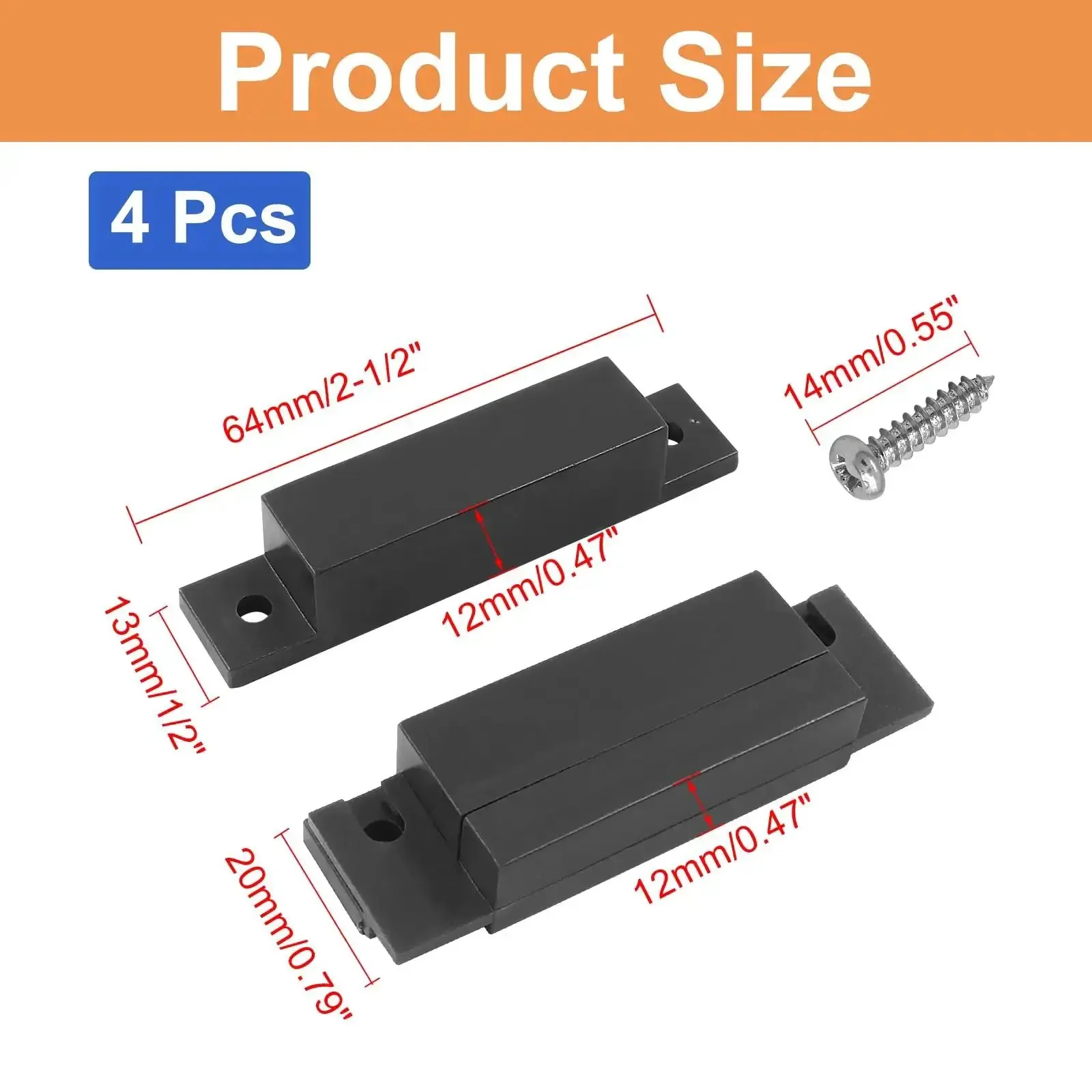 Four Piece Brown Wired Magnetic Reed Switch Surface Mounted NC Sensor Alarm For Windows Cabinets And Wooden Doors With Screws Ideal For Home Security Frames And Furniture - Image 5