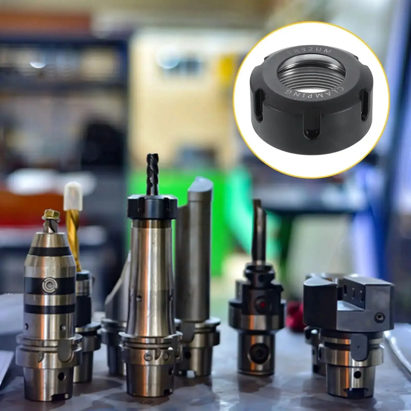 Four Piece ER32UM M40 Collet Clamping Nuts For CNC Milling Lathe Chuck Holder Replacement Cast Steel Nut Set, Durable, Precise Fit, Ideal Spares For Machining Projects - Image 2