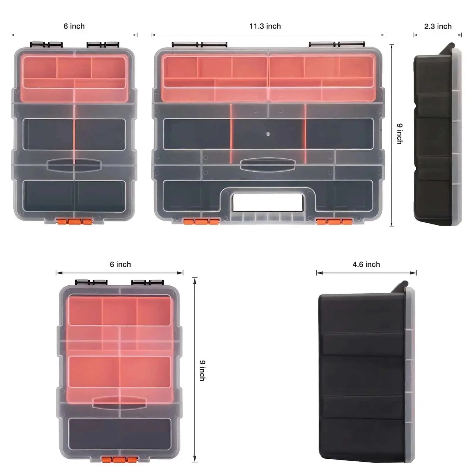 Four Piece Hardware And Parts Organizer Set For Toolbox Storage Ready To Roll With Versatile Small Parts Compartments Durable Multi Size Organizer Boxes For Home Garage And Workshop - Image 3