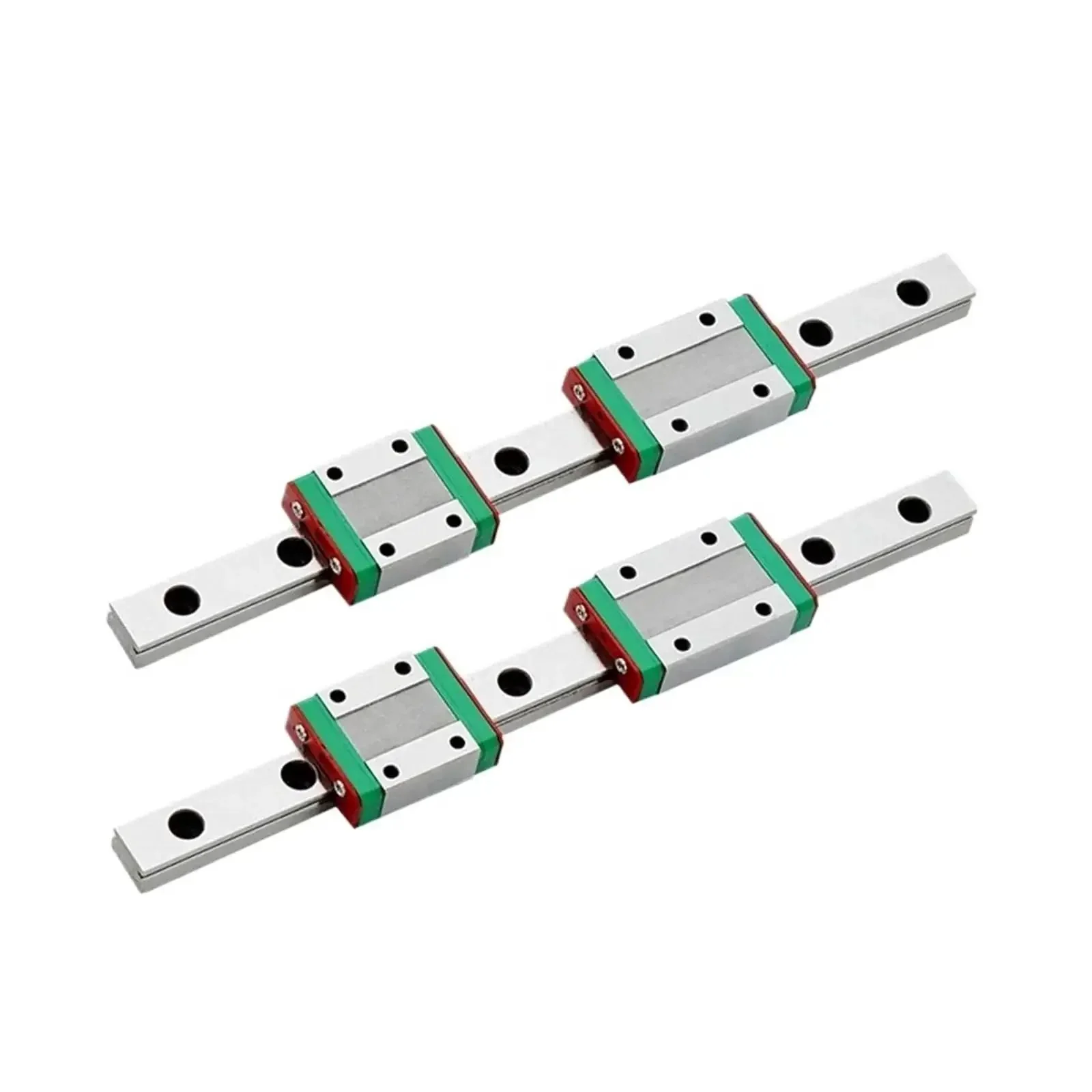 Four Piece MGN7H Linear Motion Slider Kit Plus Two MGN Rails, 100 to 800mm Range, 250mm Rail, High Rigidity Low Noise Chrome Plated Bearing Steel Precision Motion for CNC and Precision Equipment