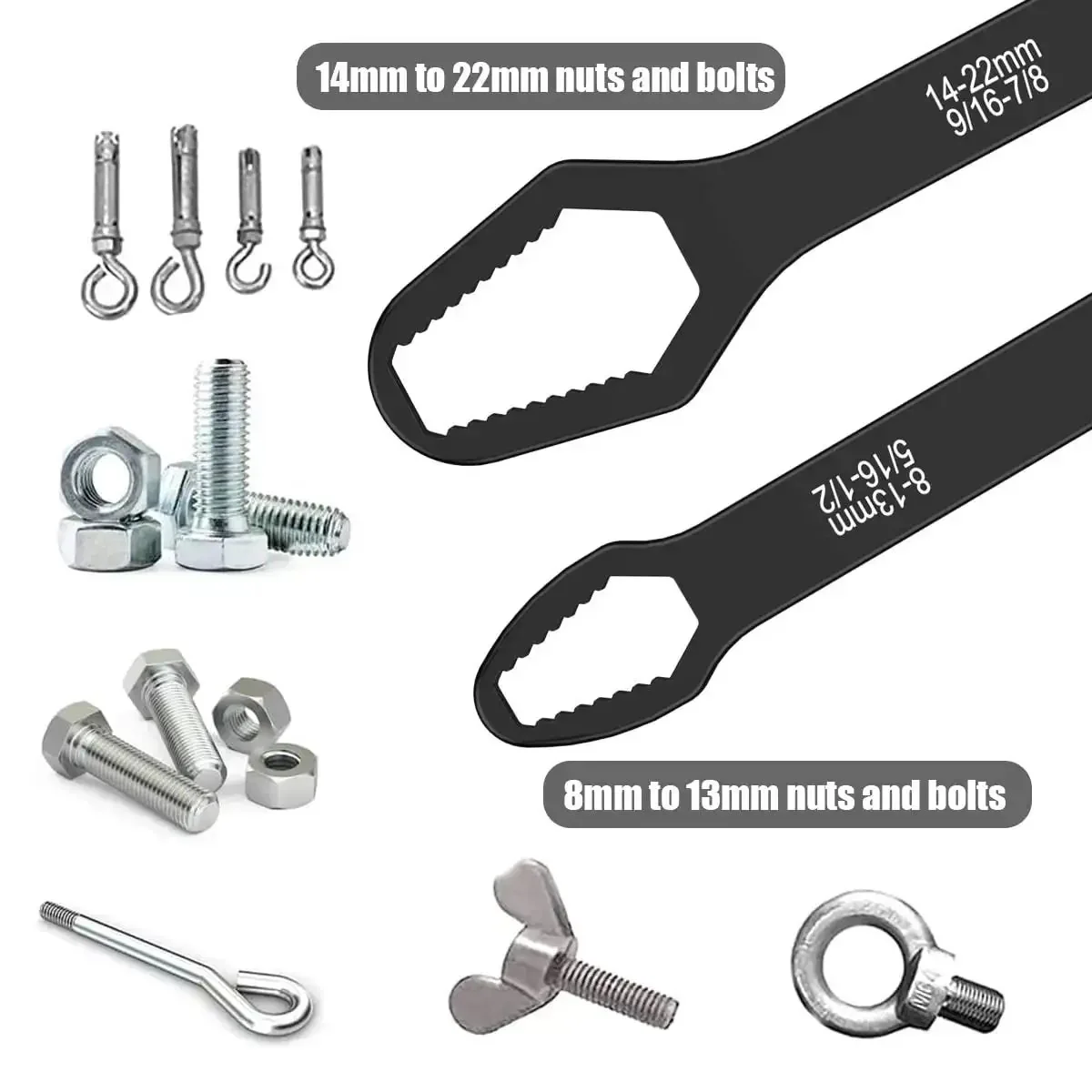 Four Piece Universal Torx Wrench Set With Double Head Self Tightening Design Adjustable From Three Millimeter To Twenty Two Millimeter Glasses Wrench For All Purpose Tasks At Home In The Garage On The Road Outdoor Riding And Car Repair - Image 4
