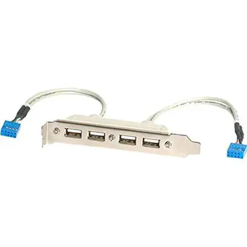 Four Port USB A Female Slot Plate Adapter With An Eleven And A Quarter Inch Cable For Four Or Five Pin Motherboard Headers USB Two Point Zero Compliant And Dual IDC Ten Pin Connectors For Quick PC Build Or Upgrade - Image 3