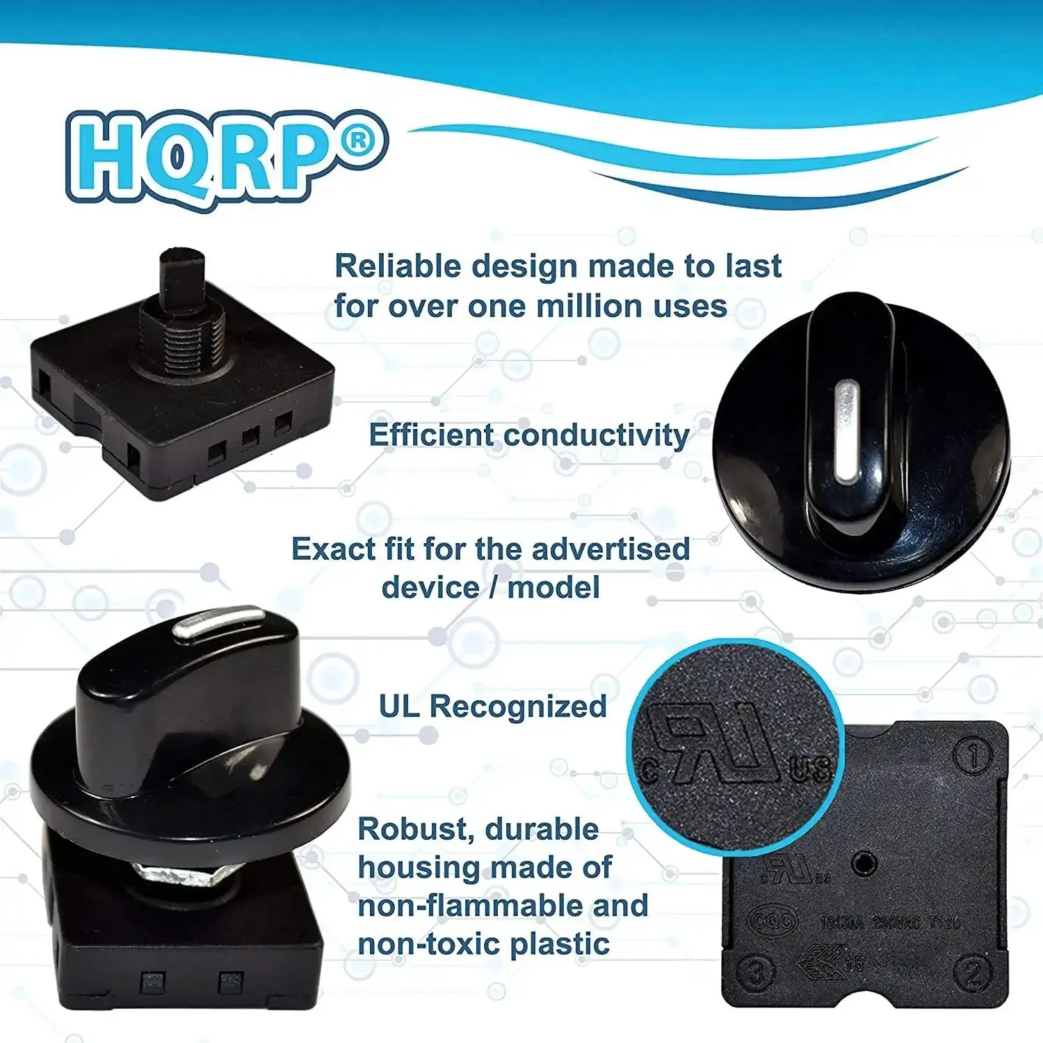 Four Position Three Speed Rotary Switch With Knob For Fans And Portable Heaters Off L1 L2 L3 Supports 10A At 120V Or 5A At 250V Easy Install Replacement For Home Appliances And Humidifiers - Image 2