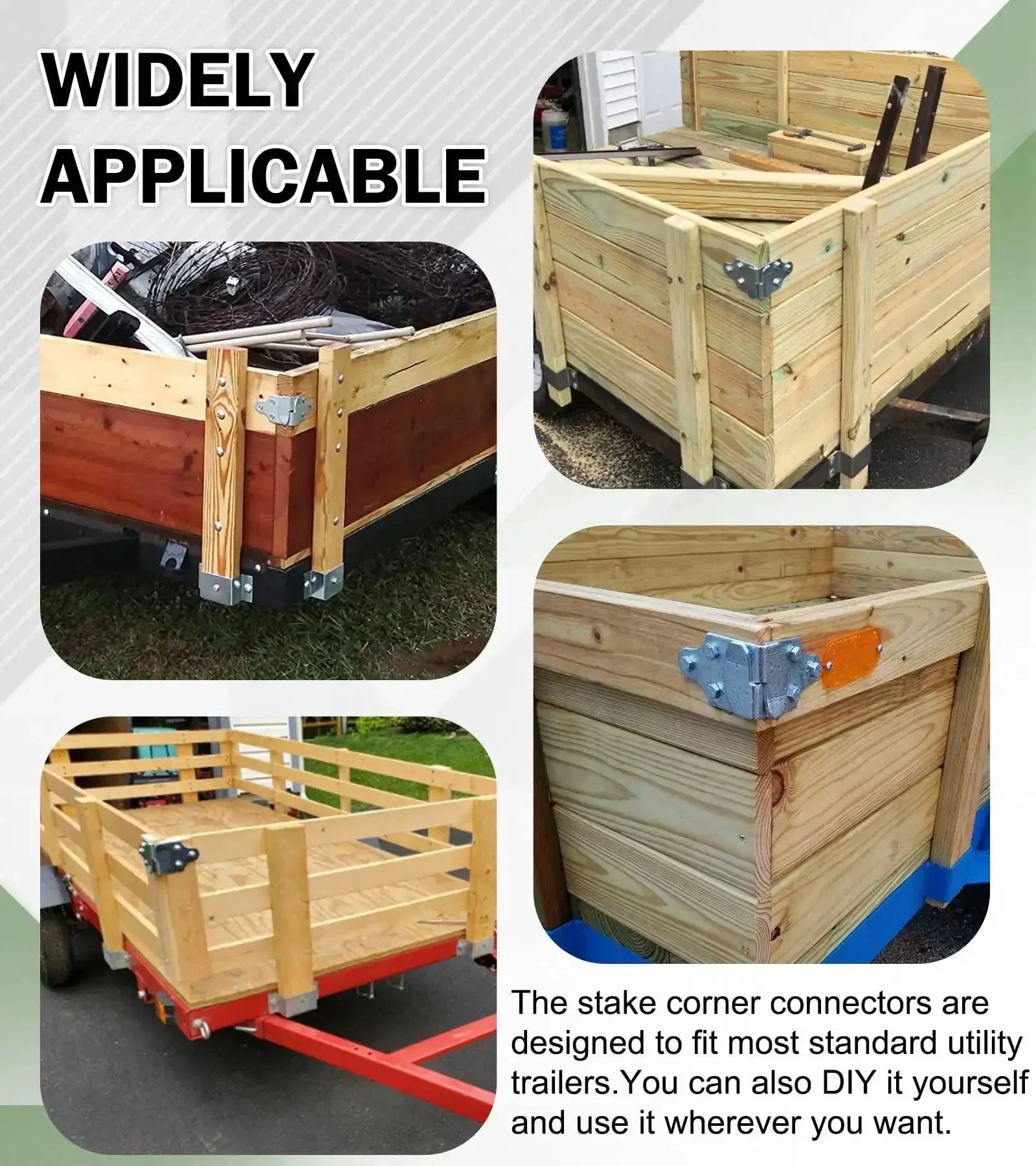 Four Sets Trailer Wood Side Brackets Latches With Screws For Secure Stake Panels Gates And Corners Heavy Duty Kit For Wood Sides On Trailers And Rigs Ideal For Secure Cargo And Rough Road Reliability - Image 3