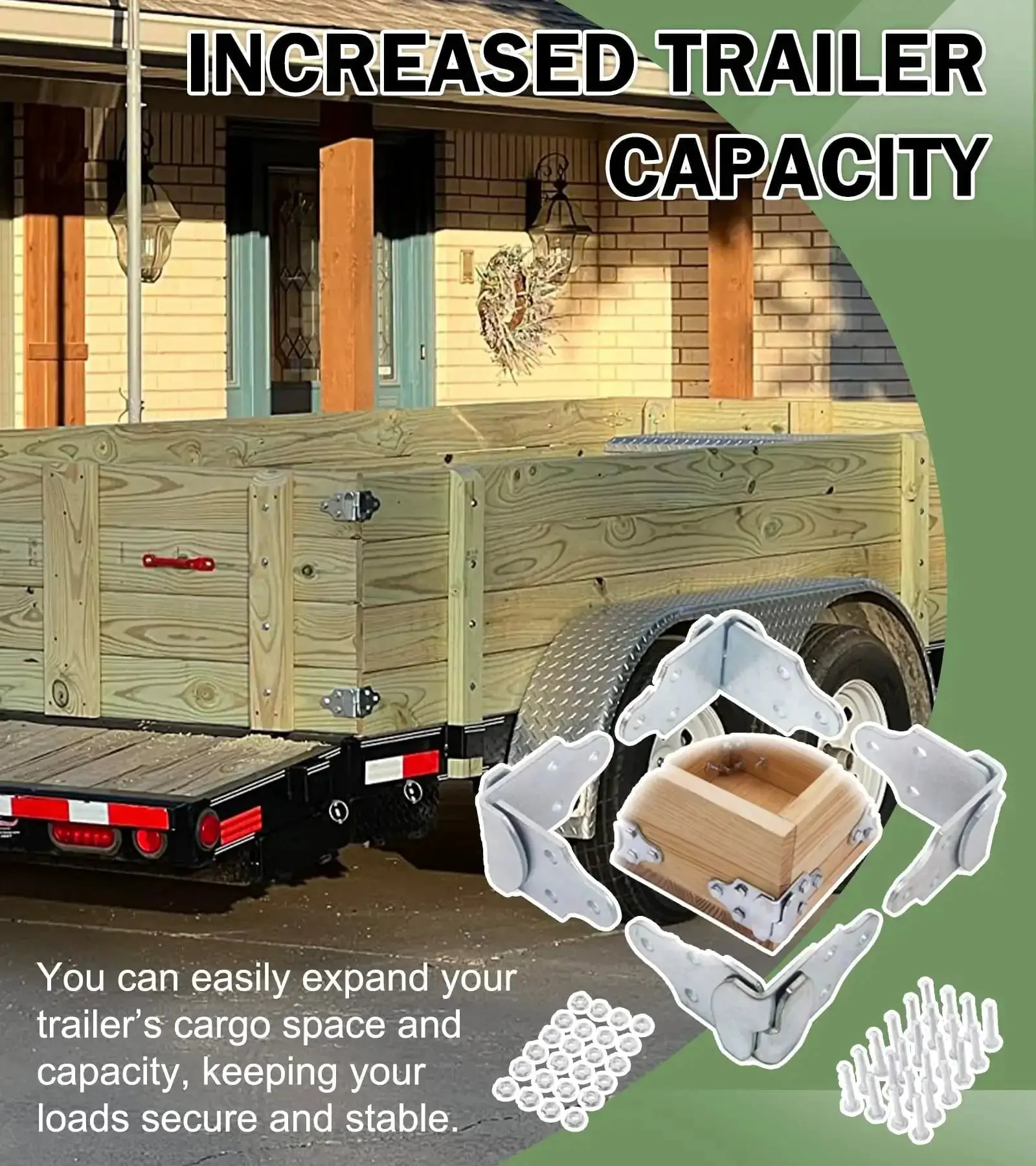 Four Sets Trailer Wood Side Brackets Latches With Screws For Secure Stake Panels Gates And Corners Heavy Duty Kit For Wood Sides On Trailers And Rigs Ideal For Secure Cargo And Rough Road Reliability - Image 4