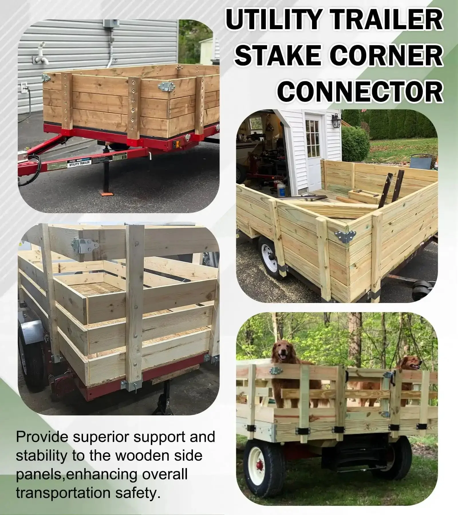 Four Sets Trailer Wood Side Brackets Latches With Screws For Secure Stake Panels Gates And Corners Heavy Duty Kit For Wood Sides On Trailers And Rigs Ideal For Secure Cargo And Rough Road Reliability - Image 7
