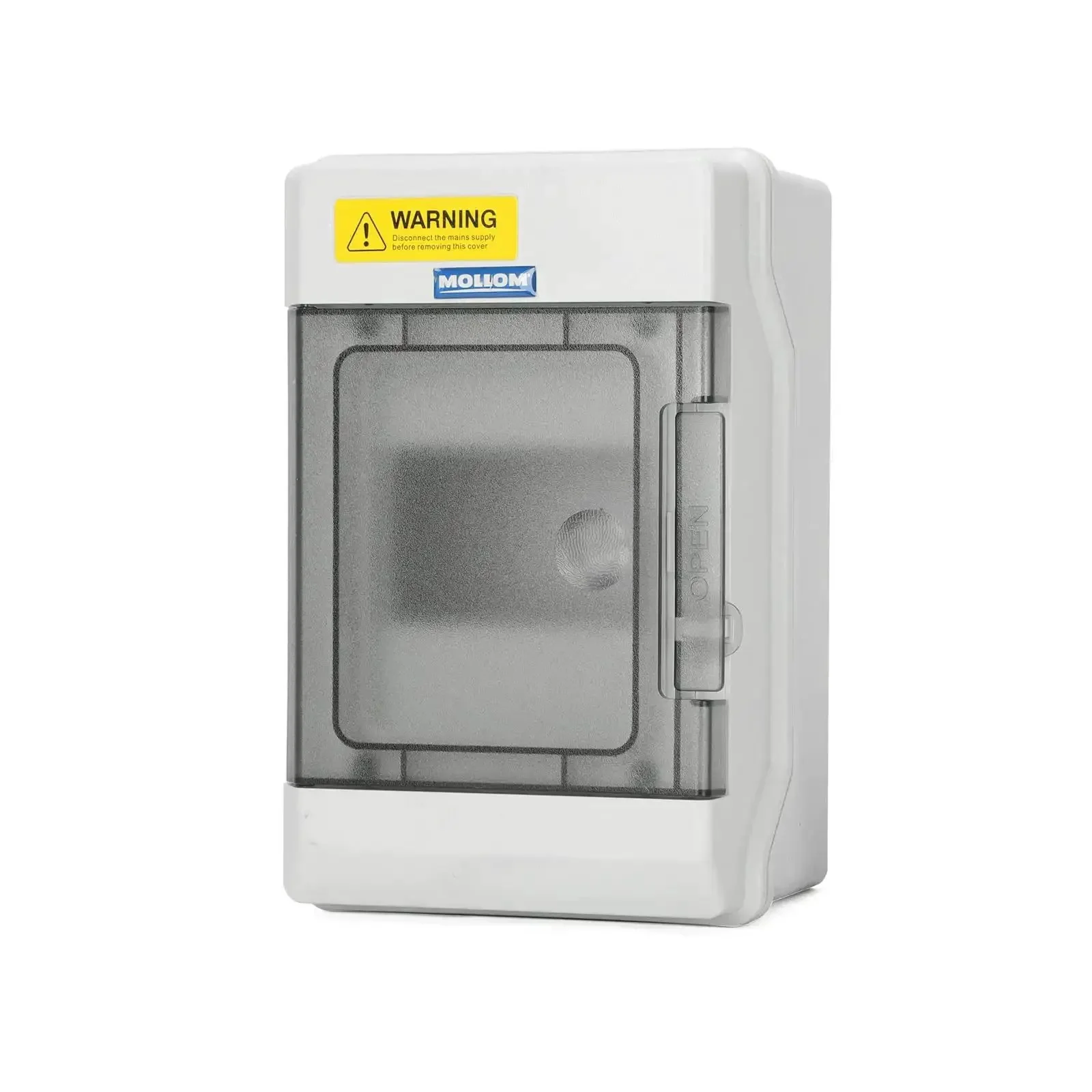 Four Way Power Distribution Box With Bus Bars And Din Rail For MCB Waterproof IP66 Enclosure Built To Last For Indoor And Outdoor Use With Padlock Available Rugged PC ABS Case