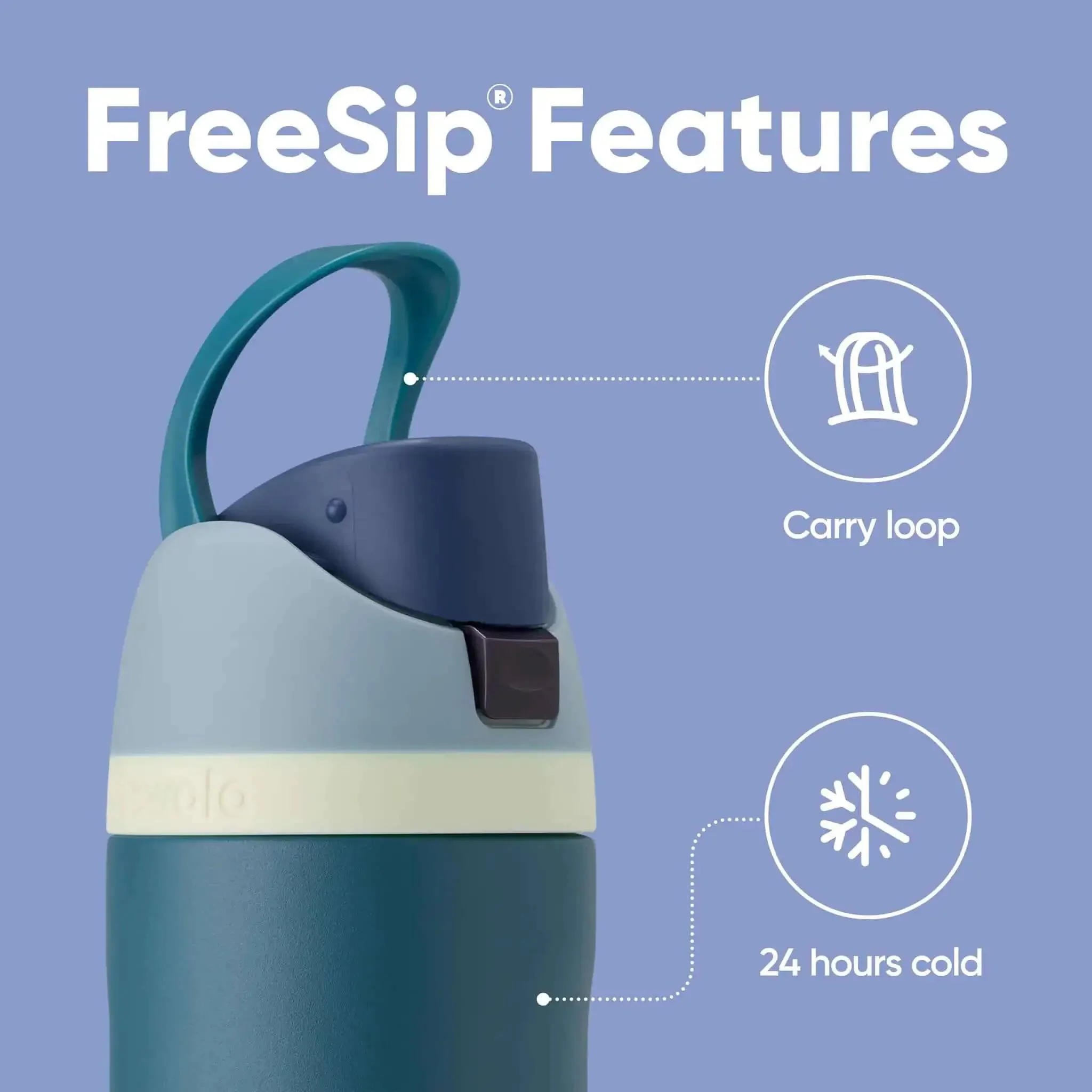 FreeSip Insulated Stainless Steel Water Bottle With Straw And Locking Push Button Lid BPA Free Sports Bottle Great For Travel 24 Oz Denim Color Keeps Drinks Cold For Hours And Is Leak Proof Durable - Image 7