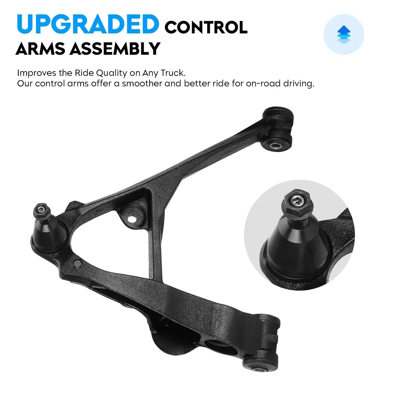 Front Control Arms With Ball Joint BeefedUp Kit For 1999 To 2006 Chevy Silverado And GMC Sierra 1500 4WD AWD Front Torsion Bar Suspension Includes End Links Compatible With 2002 To 2006 Cadillac Escalade EXT And 2000 To 2006 Suburban 1500 Tahoe Yukon - Image 6