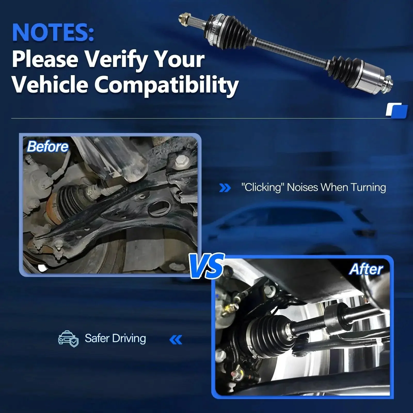 Front CV Axle Pair For Honda CR V 1997 2002 LX EX SE 2.0L L4 Automatic Transmission Left And Right Shaft Assemblies OE NCV36519 NCV36546 Swap In Ready Heavy Duty Replacement For Daily Driver - Image 5