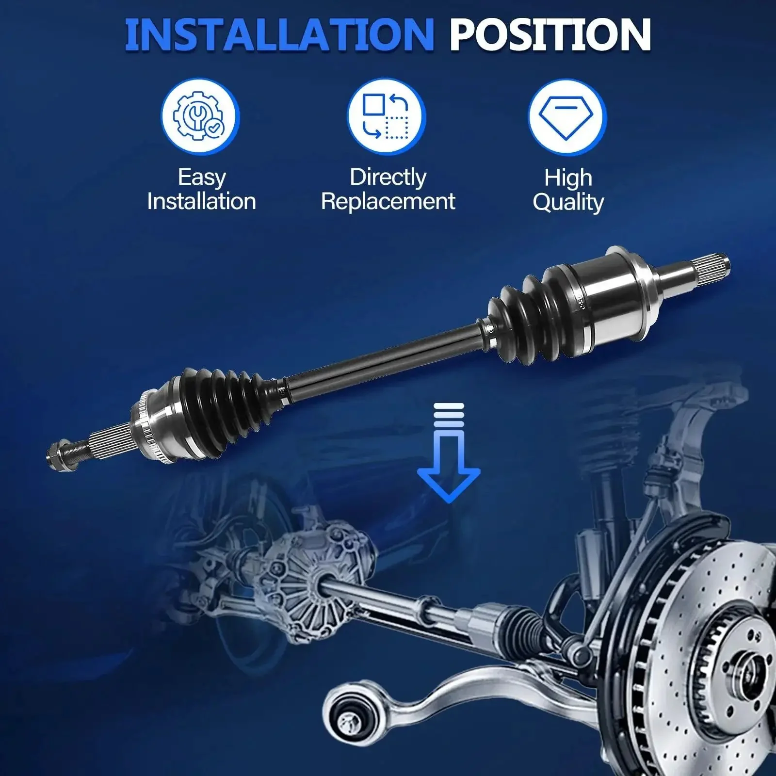 Front CV Axle Replacement Kit for Sienna 2004 2005 2006 2007 2008 2009 2010 FWD 3.3L 3.5L Includes Left Right Driver And Passenger Side CV Joint Shaft Assembly Pair Go To Upgrade - Image 8