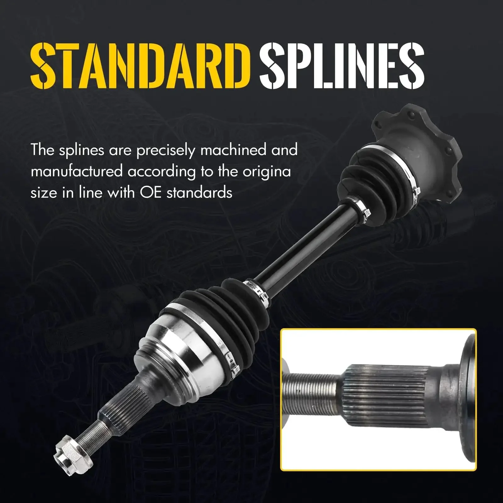 Front CV Axle Shaft Assembly 66-1430x2 Fit 2007-2020 Cadillac Escalade ESV Ext 4WD AWD And Chevy Avalanche Cheyenne Silverado 1500 Tahoe Suburban GMC Sierra 1500 Yukon XL Direct Fit Replacement - Image 6