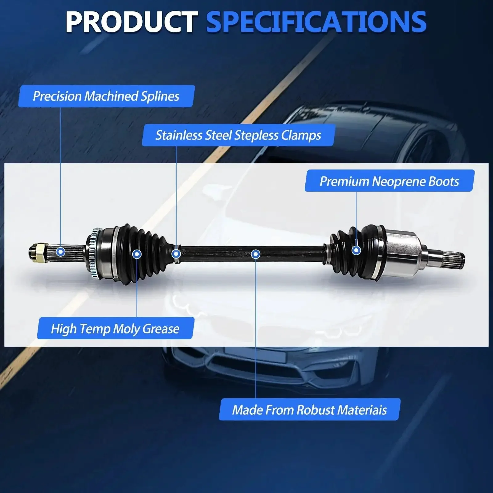 Front CV Axle Shaft Assembly For Toyota Avalon 1997 To 2004 Camry 1997 To 2001 Sienna 1998 To 2003 Solara 1999 To 2003 And Lexus ES300 1997 To 2003 3 0L V6 FWD Front Driver And Passenger Side OE Numbers NCV69545 NCV69544 - Image 7