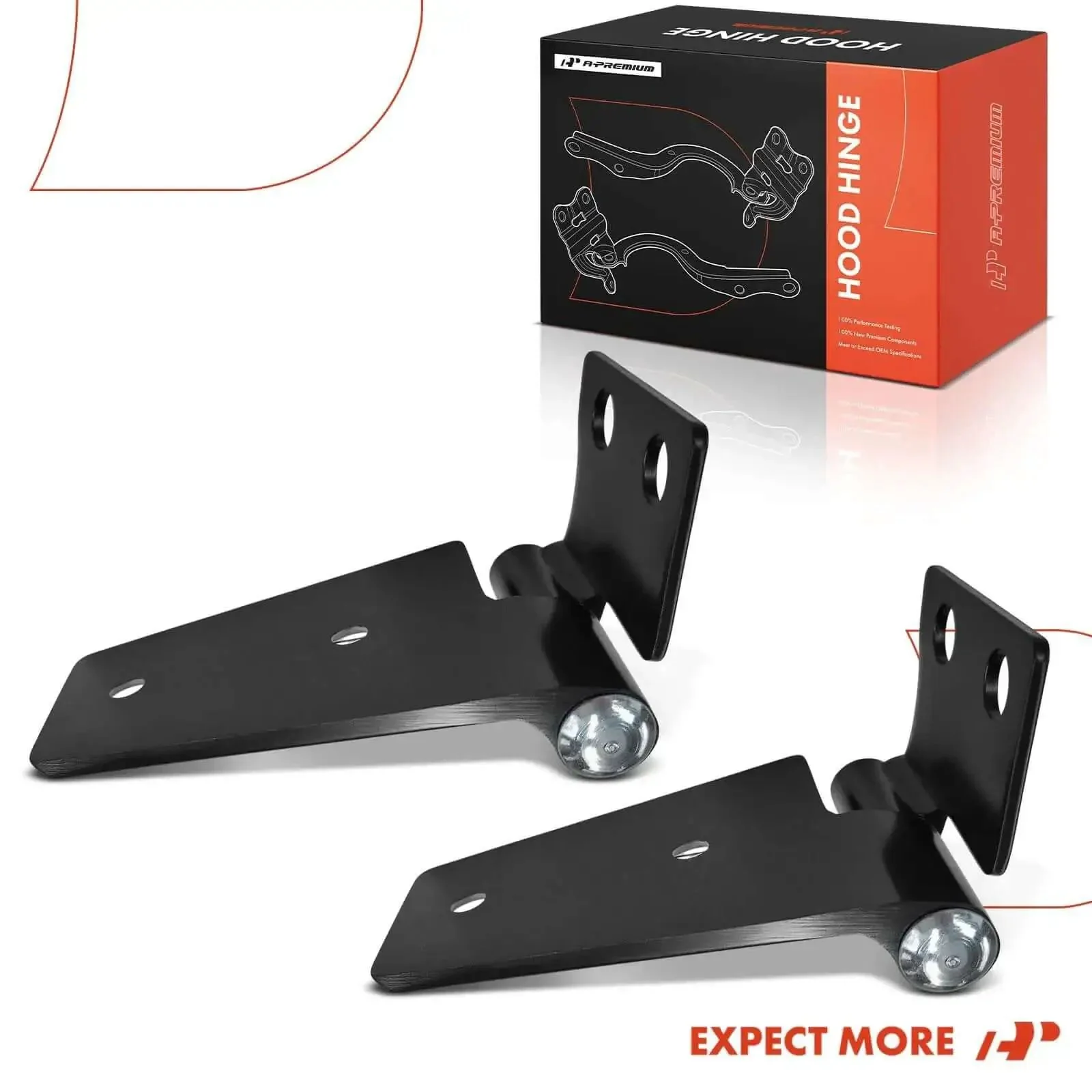 Front Hood Hinges Set For Jeep Wrangler JK 2007-2017 And JK 2018, Driver And Passenger Side Hinges, Left And Right Hinge Kit, Durable Steel Construction, Easy Bolt-On Install, Perfect Fit For Hood Alignment - Image 2