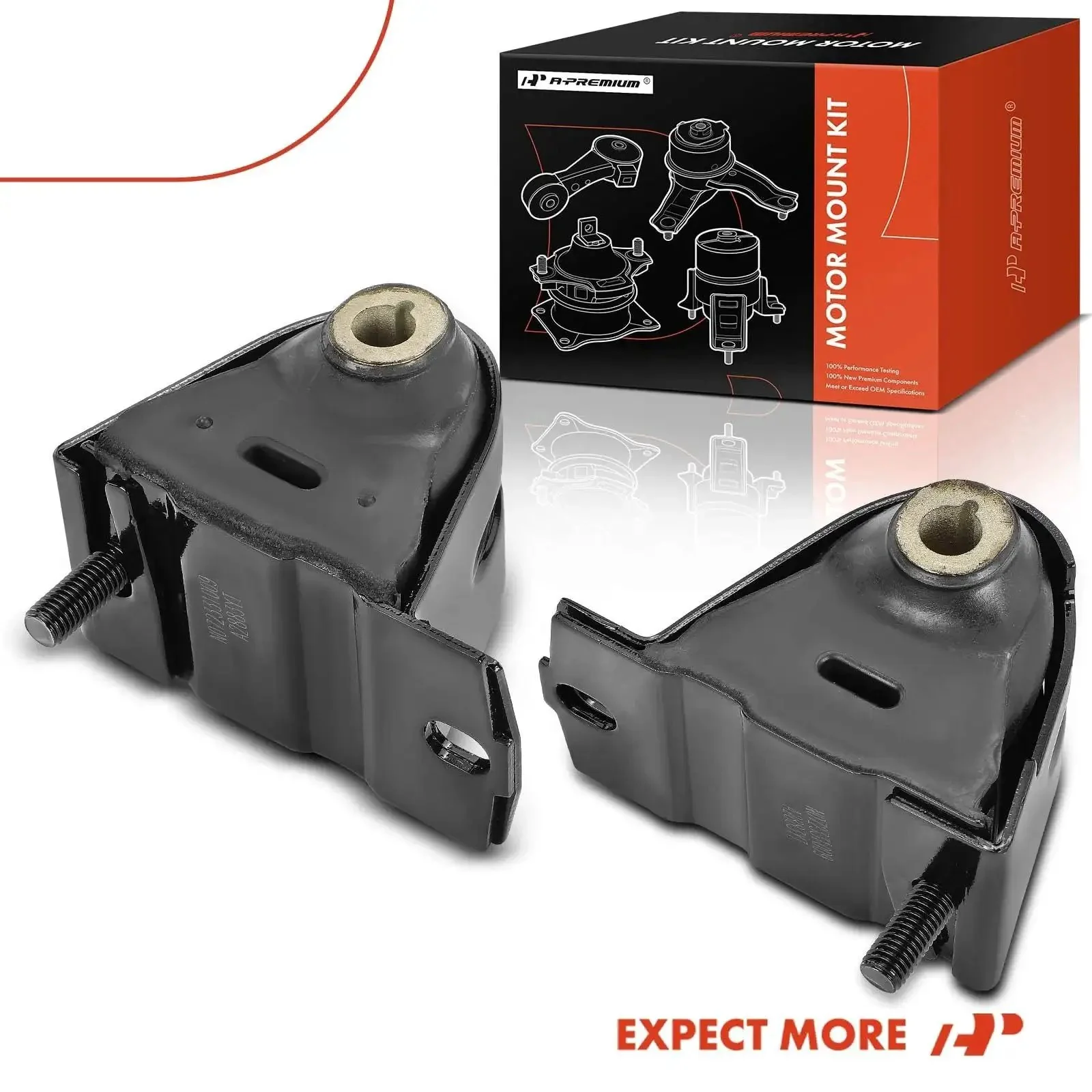Front Left And Right Engine Motor Mount Kit For Jeep Wrangler TJ 1997 To 2006 Fits 2.4L 2.5L And 4.0L V6 Replaces 52019276AB 52019276AC Durable Premium Bolt On Mounts For Tough Vibration Control And Everyday Performance - Image 2