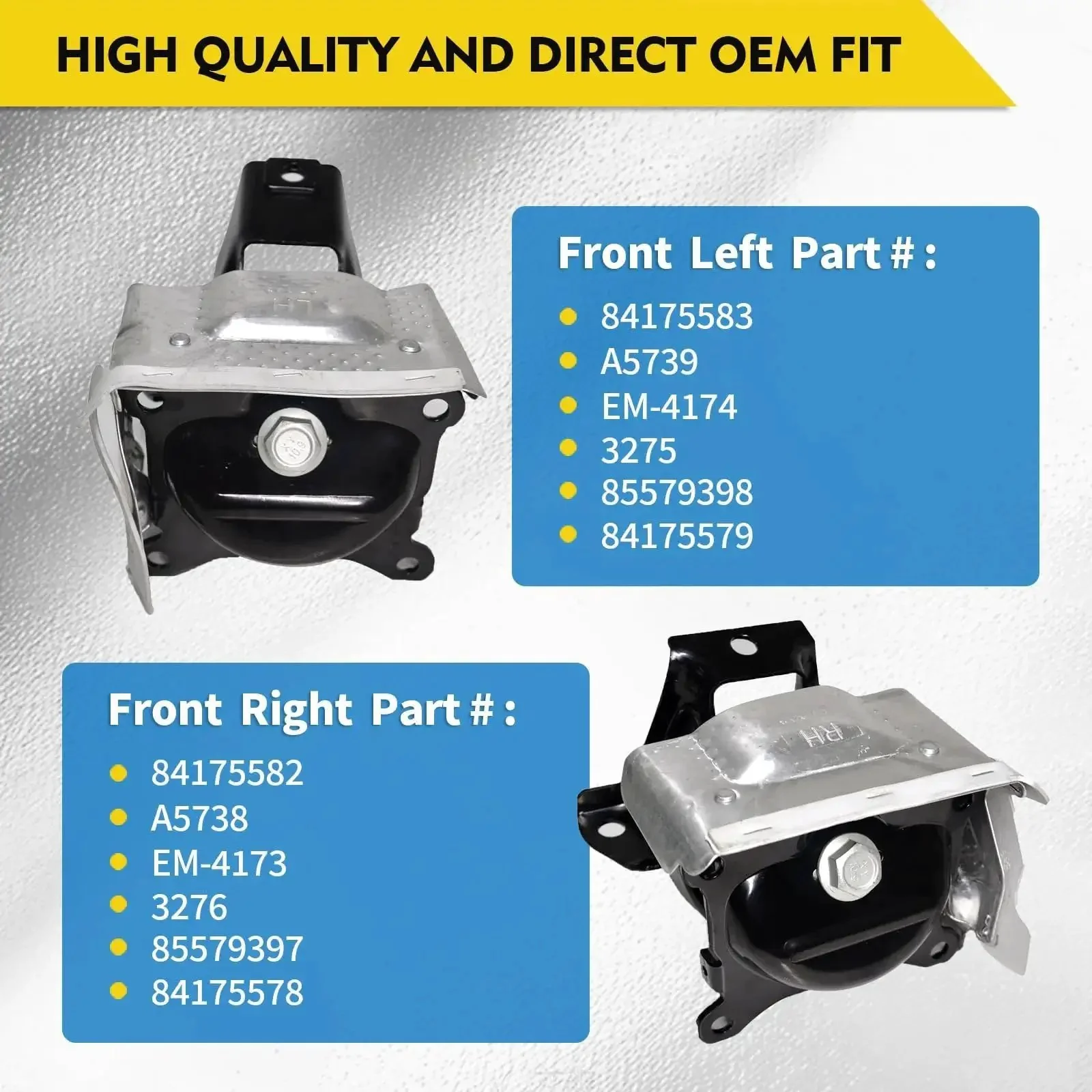 Front Left And Right Engine Mount Set For 2014 2018 Chevrolet Silverado 1500 And GMC Sierra 1500, 2015 2020 Tahoe Suburban Yukon Escalade, Bolt In OEM Replacement 84175583 84175582 Includes One Left And One Right Mount - Image 4