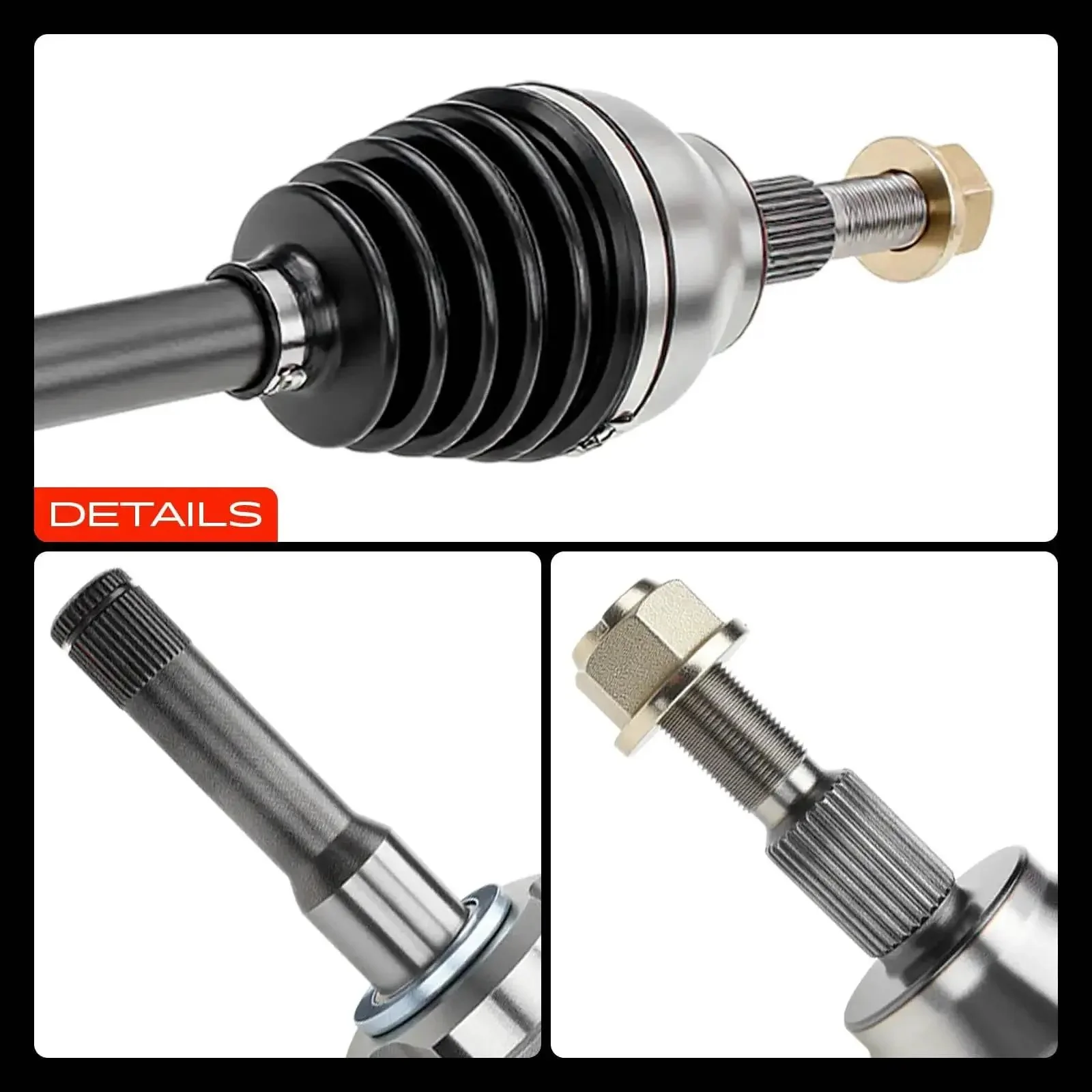 Front Left Driver Side CV Axle Shaft Assembly For Ford Escape 2013-2019 And Lincoln MKZ 2013 2.0L Turbo Axle Nut Included Ready To Install Replacement For Front Wheel Drive - Image 3