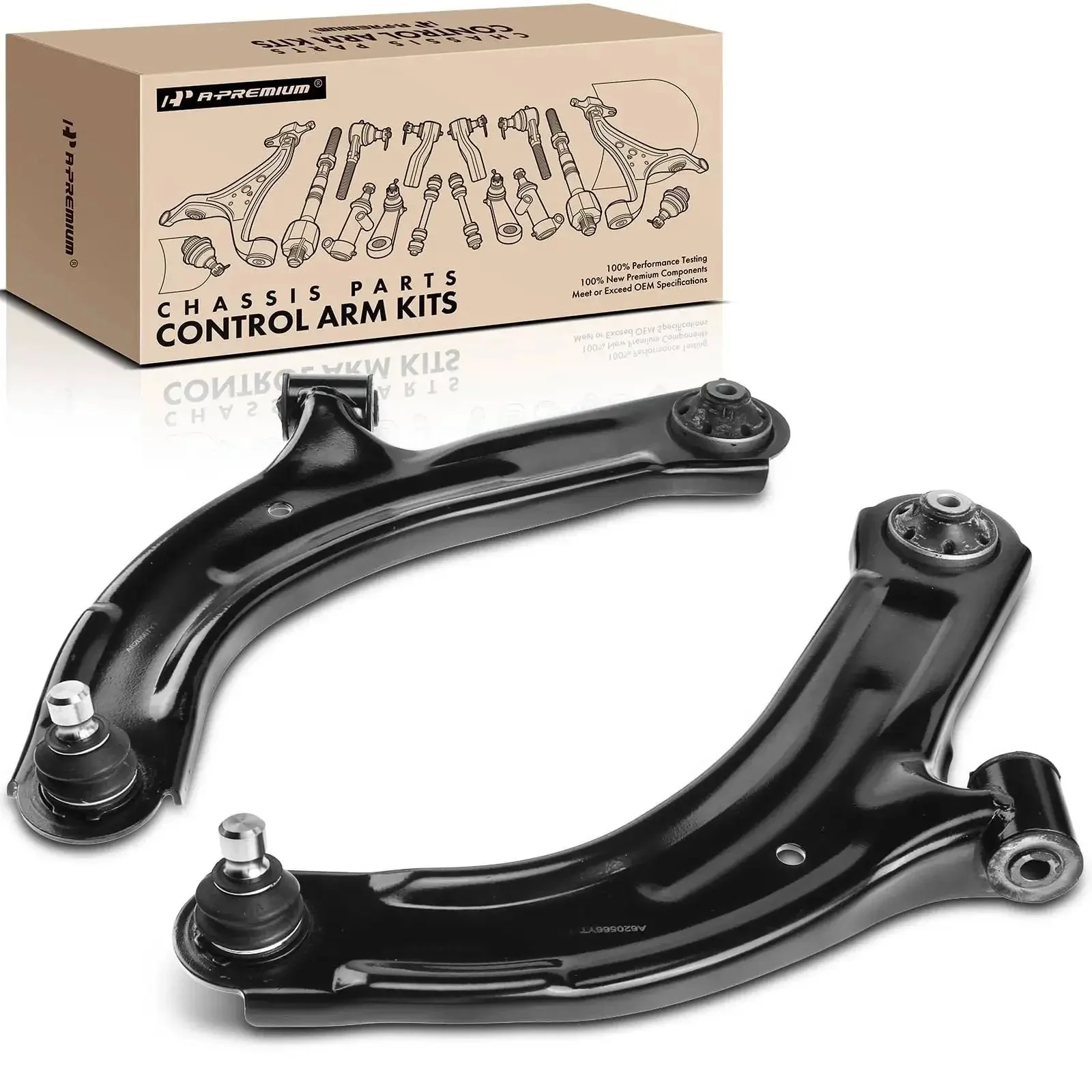 Front Lower Control Arm Set With Ball Joint And Bushing For Nissan Versa 2007 To 2012 And Cube 2009 To 2014 Driver And Passenger Side Two Pack Ready To Roll