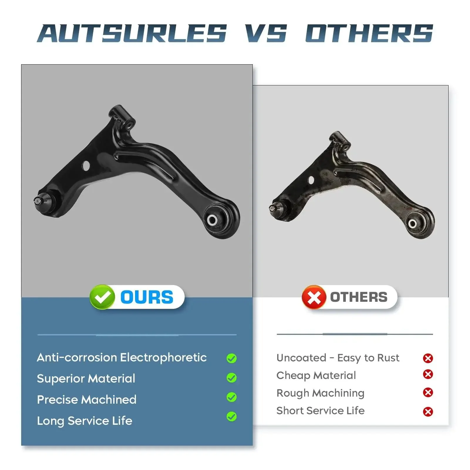 Front Lower Control Arm With Ball Joint Assembly For Driver And Passenger Sides Direct Fit Replacement Front Suspension Upgrade For 2004 2012 Escape 2005 2011 Mariner And 2005 2011 Tribute - Image 6