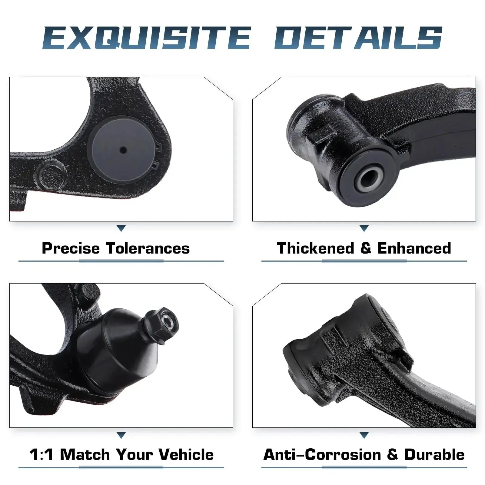 Front Lower Control Arm With Ball Joint Assembly Left And Right For 2007 To 2016 Cadillac Escalade ESV EXT Avalanche Suburban Tahoe Yukon GMC Sierra 1500 Silverado 1500 Beefed Up Heavy Duty Replacement Kit - Image 4