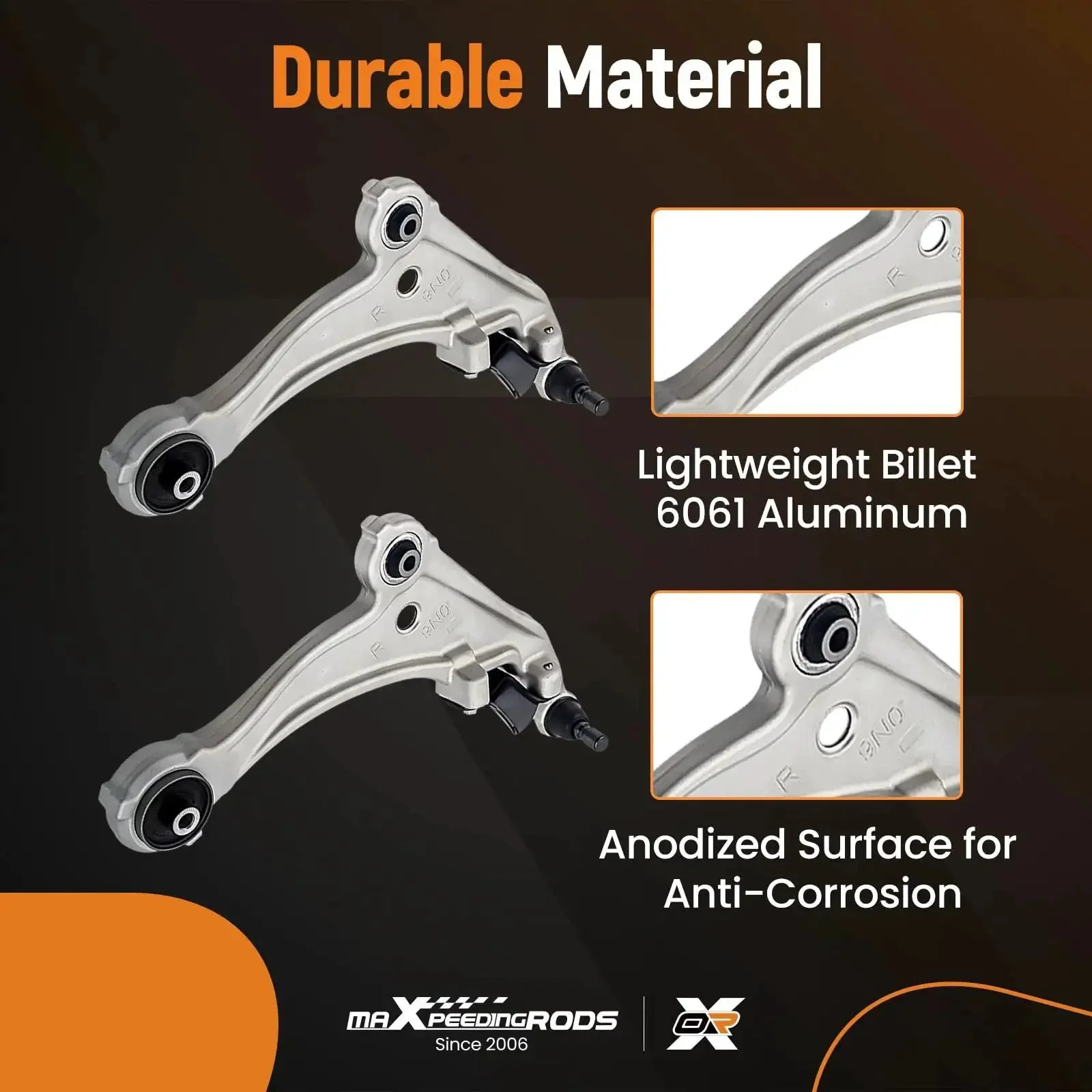 Front Lower Control Arms With Ball Joints For Nissan Maxima 2009 2014 Direct Replacement Front Suspension Kit Set Of 2 Premium Aluminum Preinstalled Bushings For Quieter Ride And Smoother Handling - Image 7