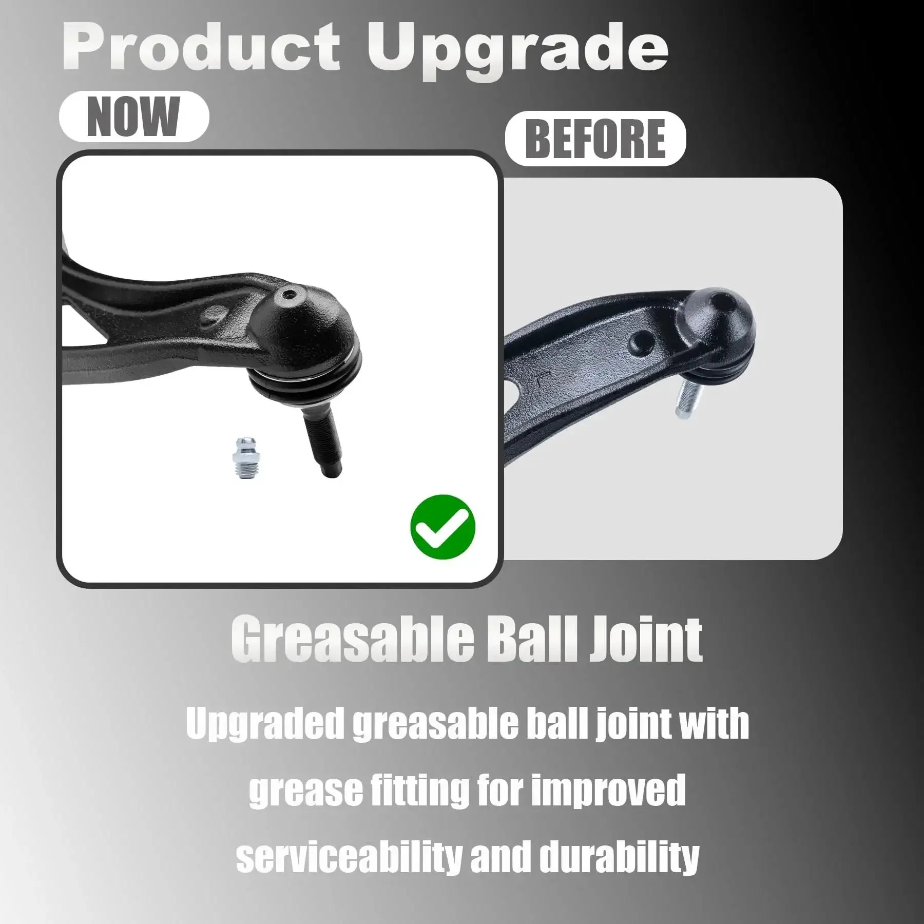 Front Lower Control Arms With Greasable Ball Joints For Ford Explorer 2011-2019 And Police Interceptor Utility 2013-2019 Driver And Passenger Side Kit Replaces K622215 K622216 - Image 6