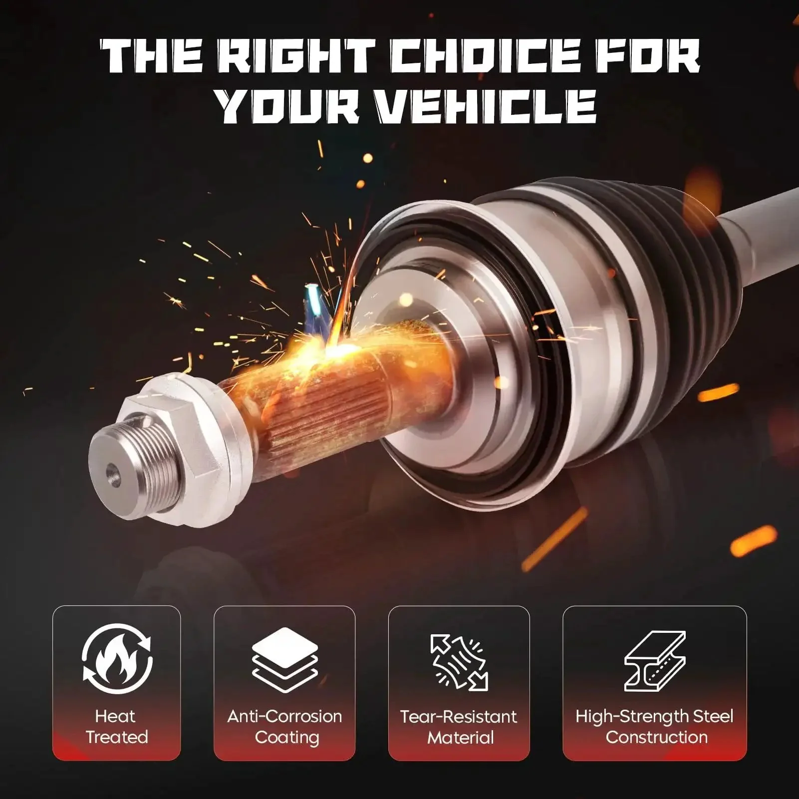 Front Right CV Axle Shaft Assembly Fits Camry 2.5L 2010-2011 Automatic Not Hybrid, Camry 3.0L 2002-2003 Automatic, Camry 3.0L 2004-2006, Camry 3.5L 2007-2017, Avalon 3.5L 2005-2016, Highlander FWD, Solara 3.3L 2004-2008, RX330 RX350 FWD Bolt-On - Image 5