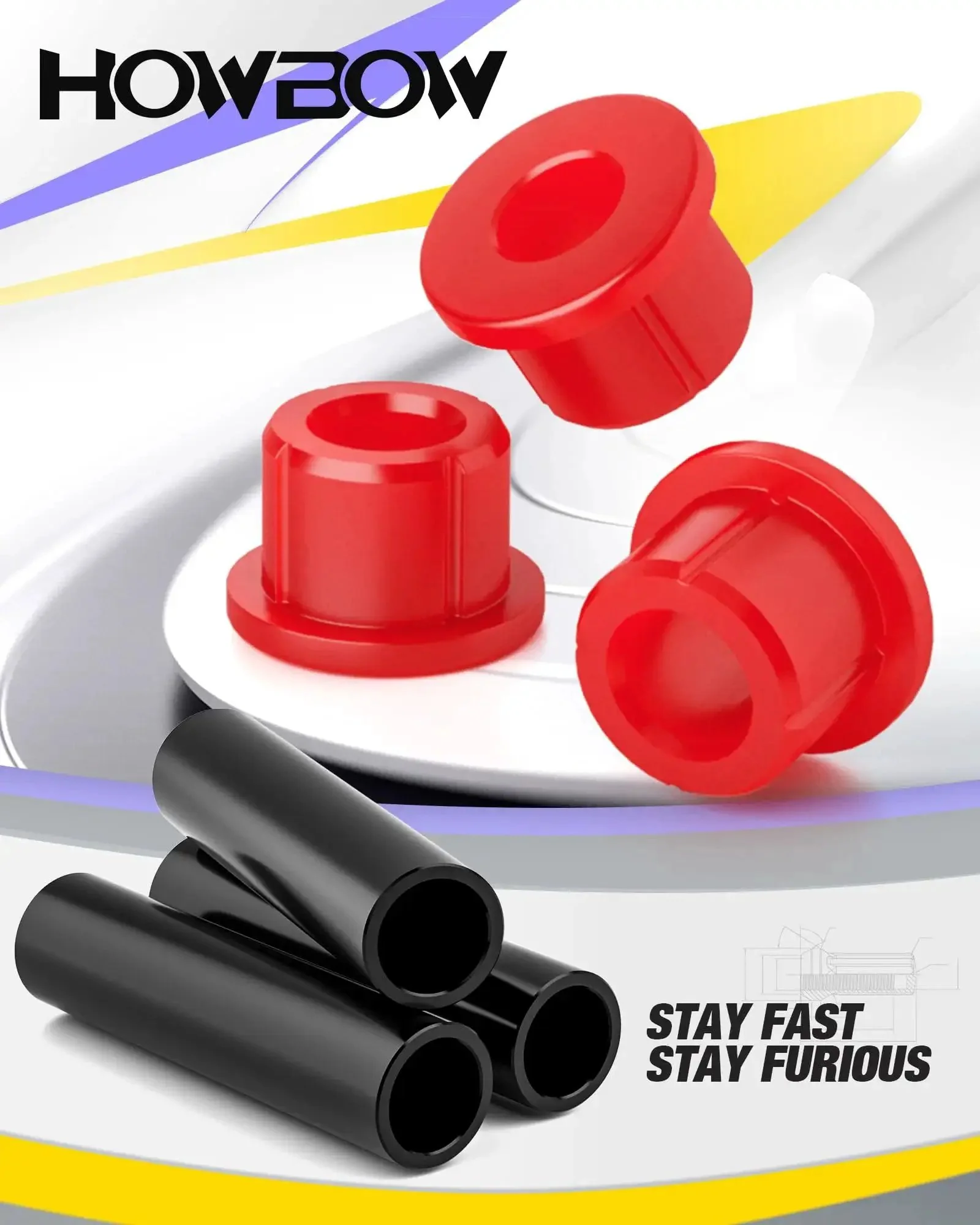 Front Suspension Kit For Precedent Golf Carts With Polyurethane Bushings And Sleeves Front Lower Spring And Upper A Arm Replacement Parts For 2004 And Up Precedent Models - Image 2