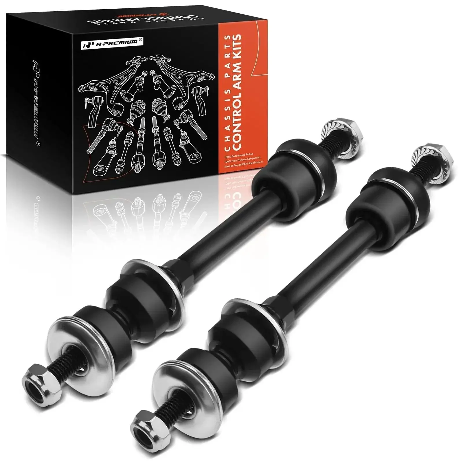 Front Suspension Stabilizer Bar Links Kit For Ford F 150 2005 2006 2007 2008 And Lincoln Mark LT 2006 2007 2008 4WD Or AWD With Straight Shaped Sway Bars Two Piece Heavy Duty Replacement
