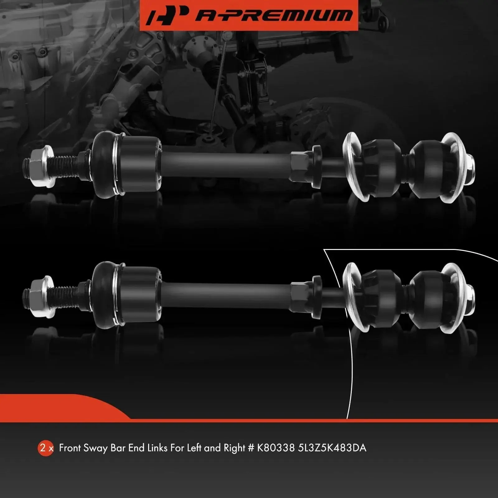 Front Suspension Stabilizer Bar Links Kit For Ford F 150 2005 2006 2007 2008 And Lincoln Mark LT 2006 2007 2008 4WD Or AWD With Straight Shaped Sway Bars Two Piece Heavy Duty Replacement - Image 8