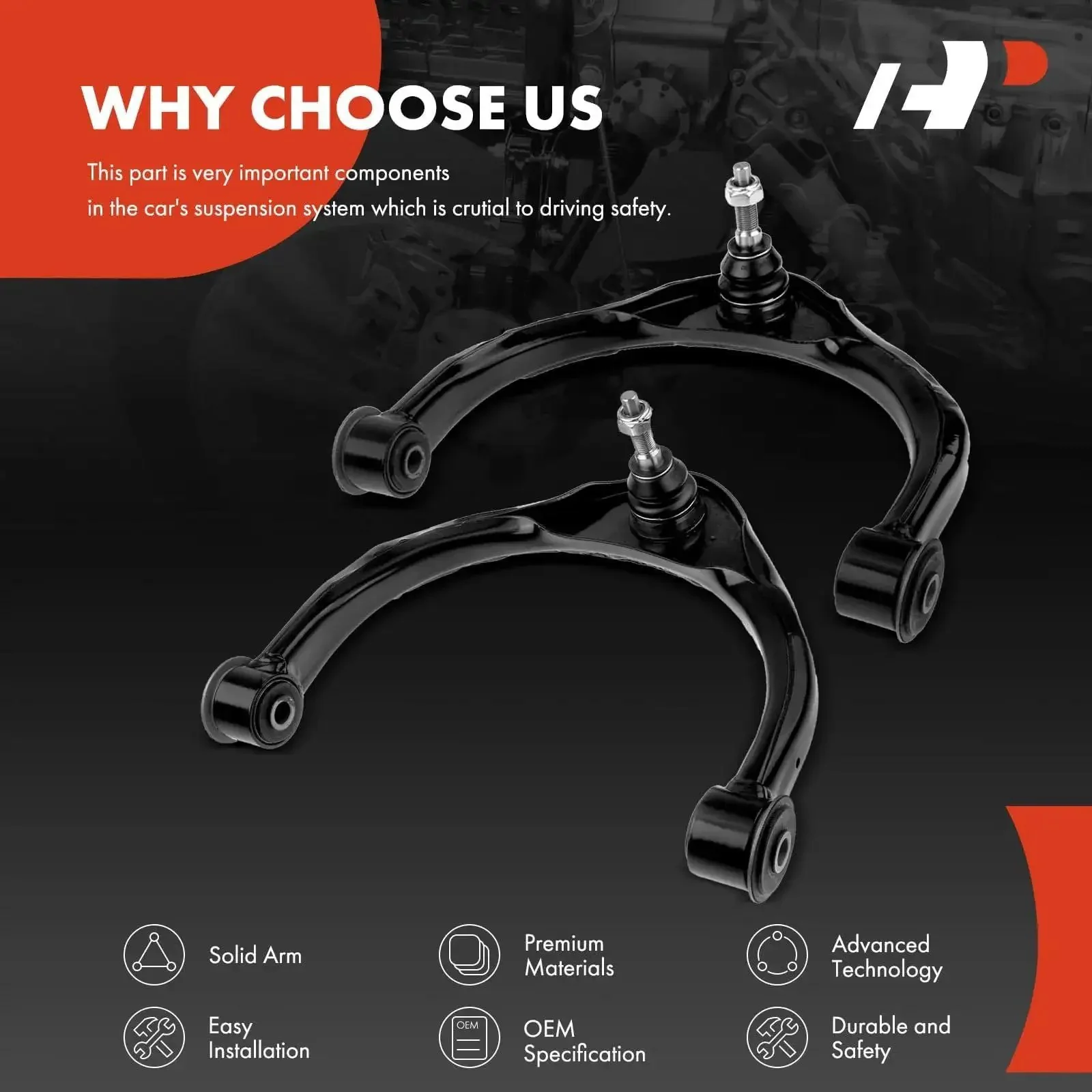 Front Upper Control Arms With Ball Joint And Bushing For Ram 1500 2009 2010 2011 2018 1500 Classic 2019 2024 Dodge Ram 1500, Easy Install, Heavy Duty Replacement To Improve Steering, Ride Comfort, And Handling On Everyday Drives - Image 5