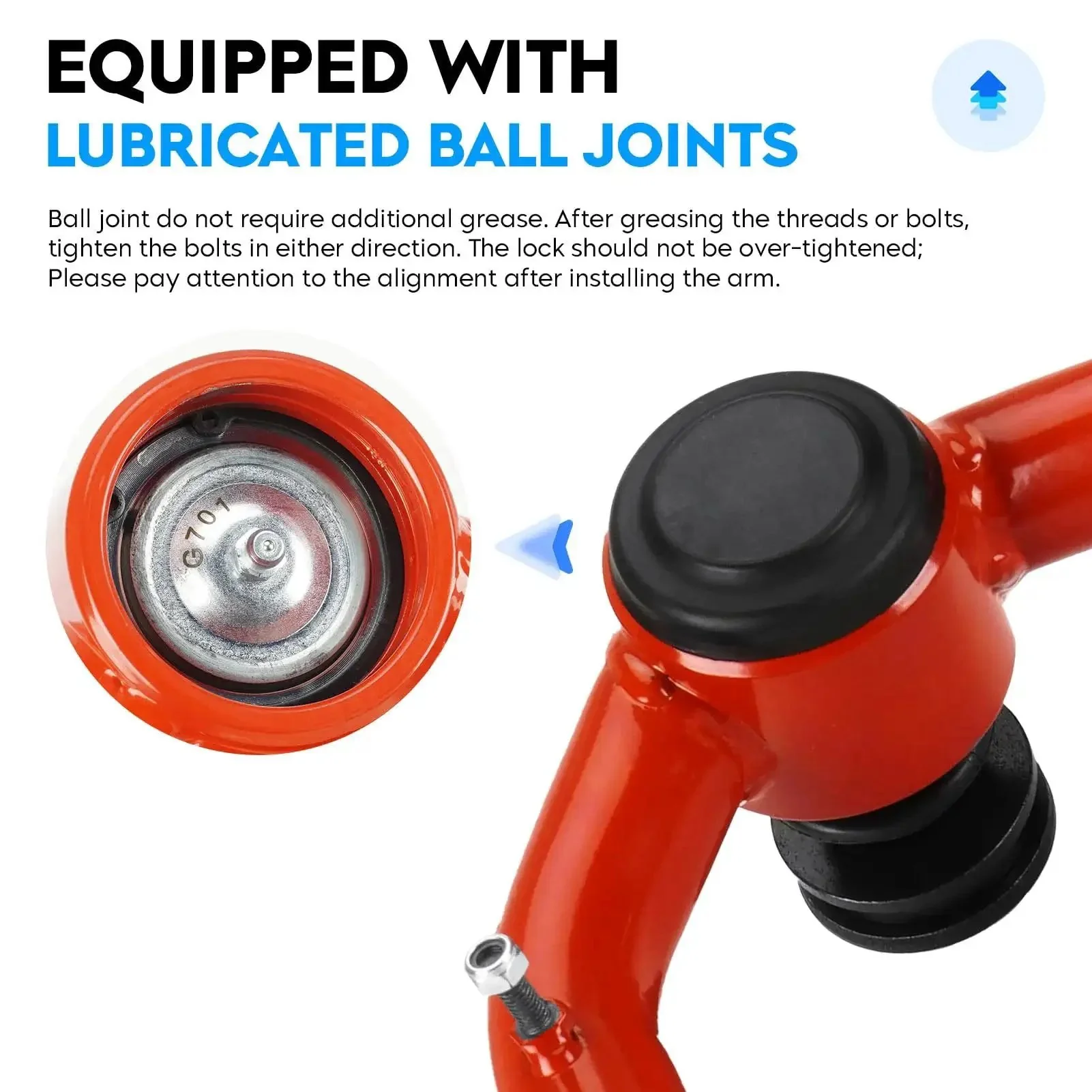 Front Upper Control Arms With Ball Joints Lift 2-4 Inches For Tundra 2000-2006 And Sequoia 2001-2007 Adjustable Suspension Kit 2 Pieces Built Tough Heavy Duty Steel Arms For Off Road Trails - Image 8