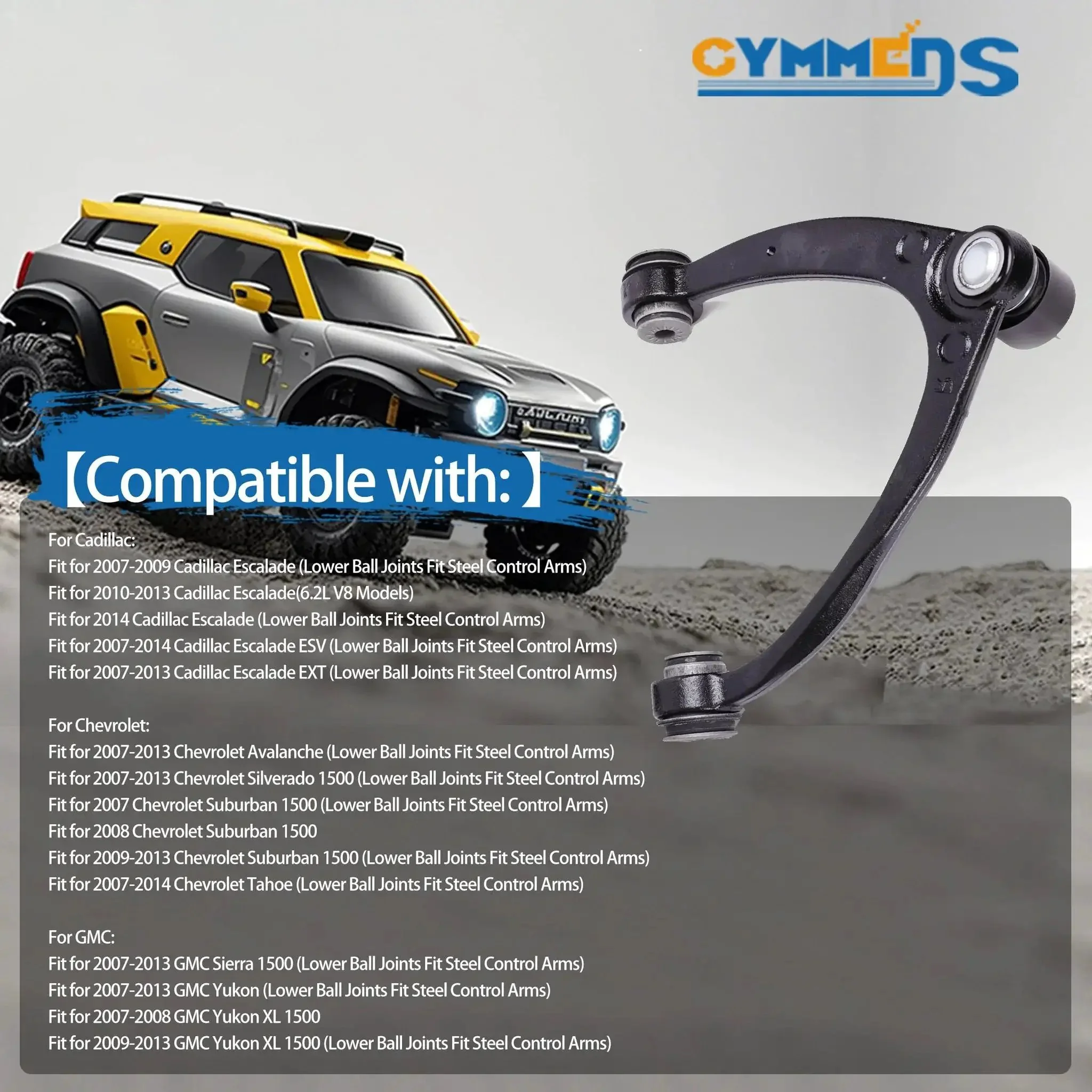 Front Upper Left And Right Control Arm With Ball Joints Suspension Kit For 2007 2014 GM Silverado Sierra 1500 Avalanche Suburban Tahoe Yukon Escalade 10 Pcs Heavy Duty Replacement - Image 4