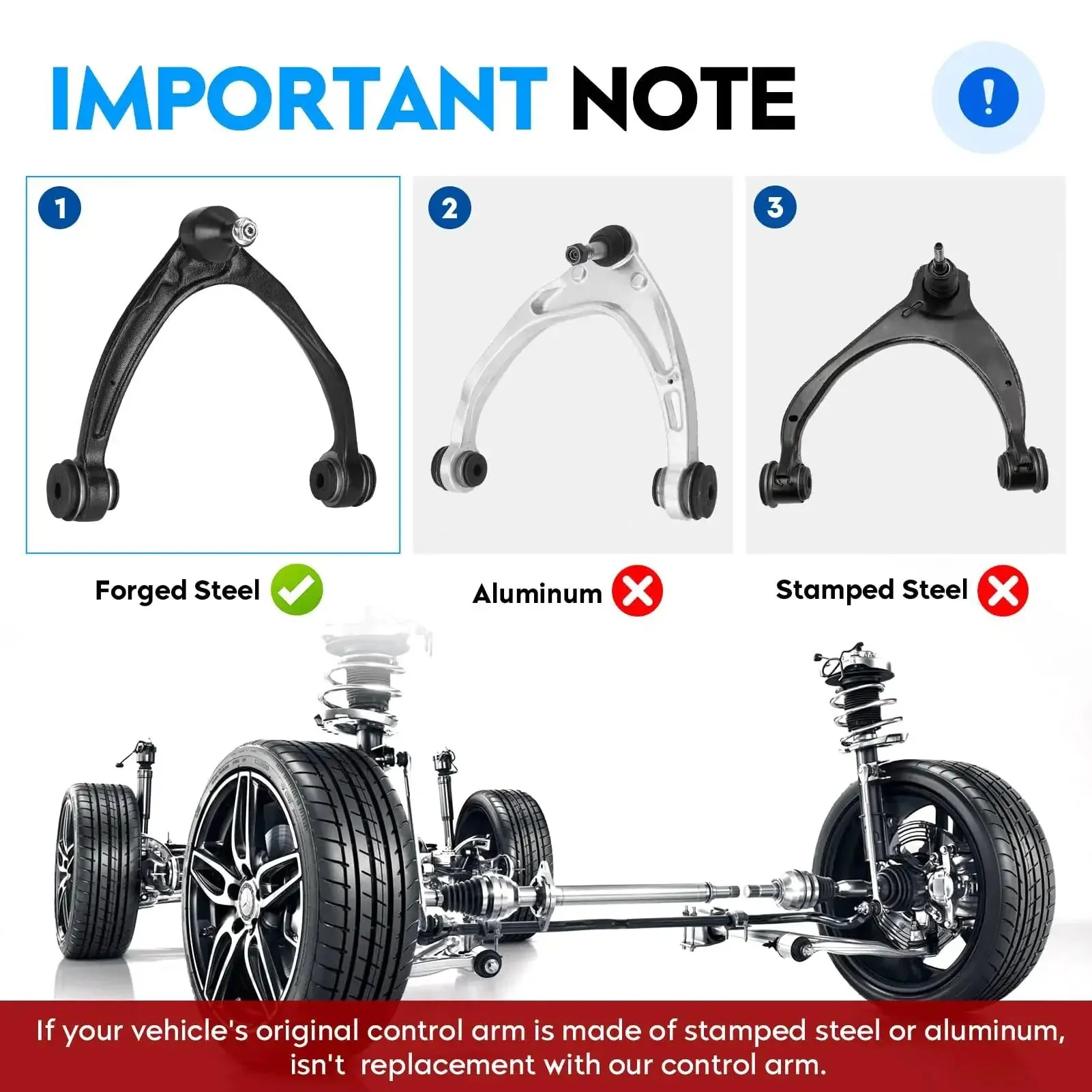 Front Upper Passenger Side Control Arm With Beefed-Up Ball Joint Assembly K80670 For Chevy Silverado 1500 2007 To 2016 And GMC Sierra Yukon Tahoe Suburban Avalanche Cadillac Escalade ESV EXT 2007 To 2014 Suspension Kit - Image 6