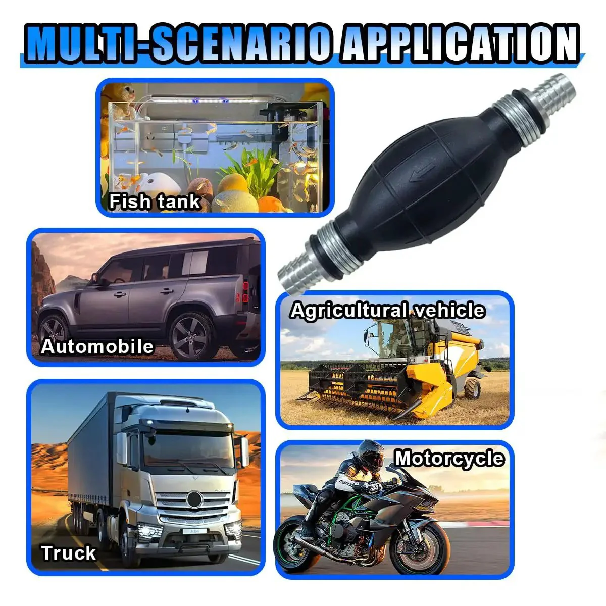 Fuel Line Hand Primer 12mm Rubber One Way Manual Fuel Pump Siphon For Gasoline Diesel Petrol Vacuum Transfer Primer Tool For Cars Boats Motorcycles Marine Gear No Nonsense Easy Fuel Delivery - Image 4