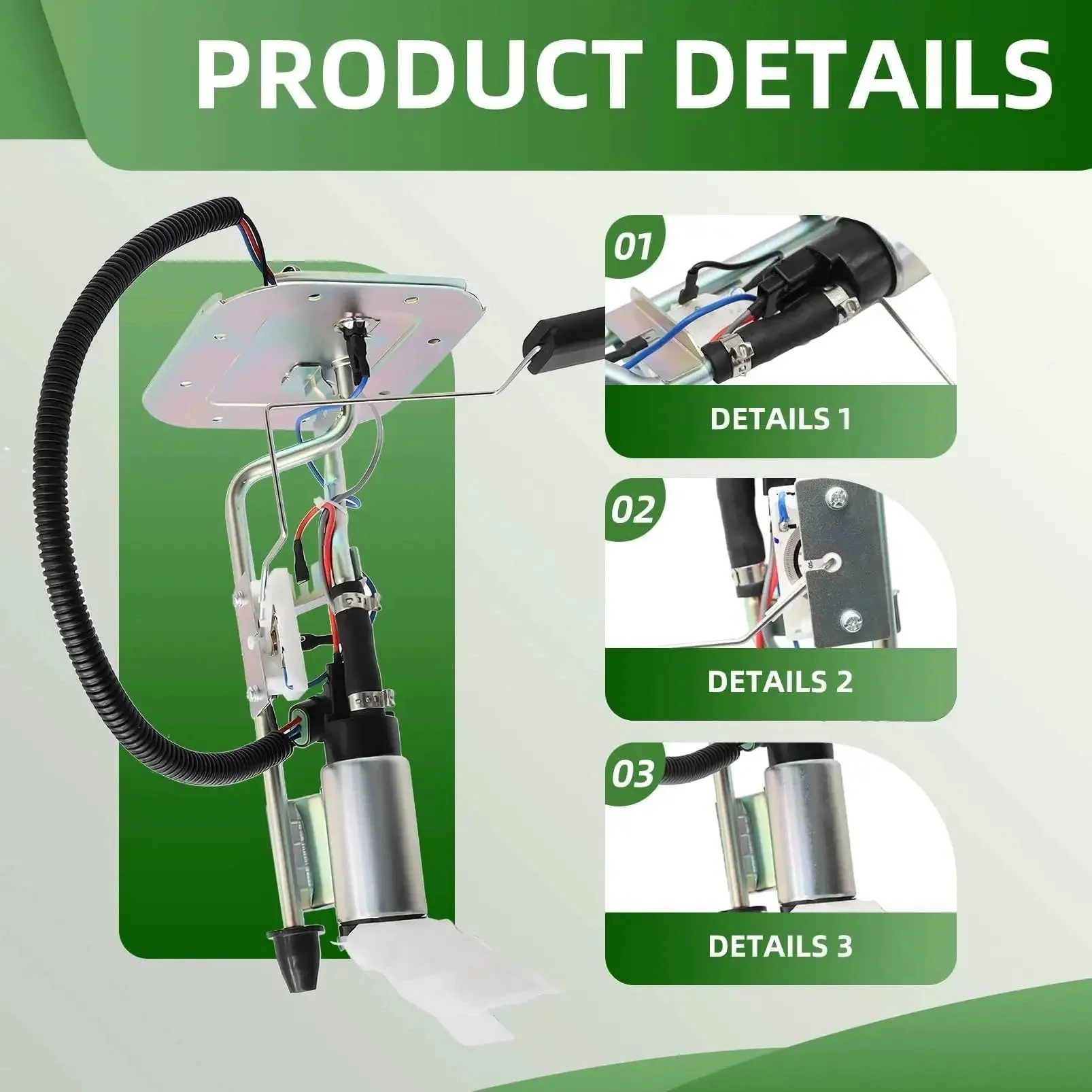 Fuel Pump Assembly For Wrangler 1991 1992 1993 1994 1995 2.5L I4 And 4.0L V6 Gas Engines SP736H Replacement Part Numbers 5003860AA AB 5003861AA AB 5201839 4637182 52018407 - Image 6